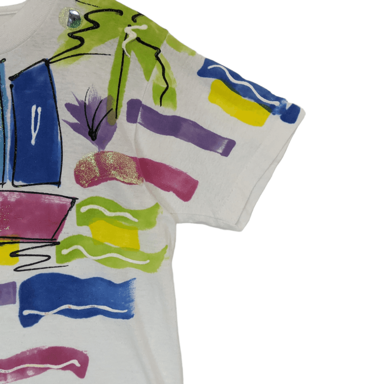 Vintage 90's INDIA INK Yacht Painting T-Shirt Single Stitches Size US S / EU 44-46 / 1 - 5 Thumbnail