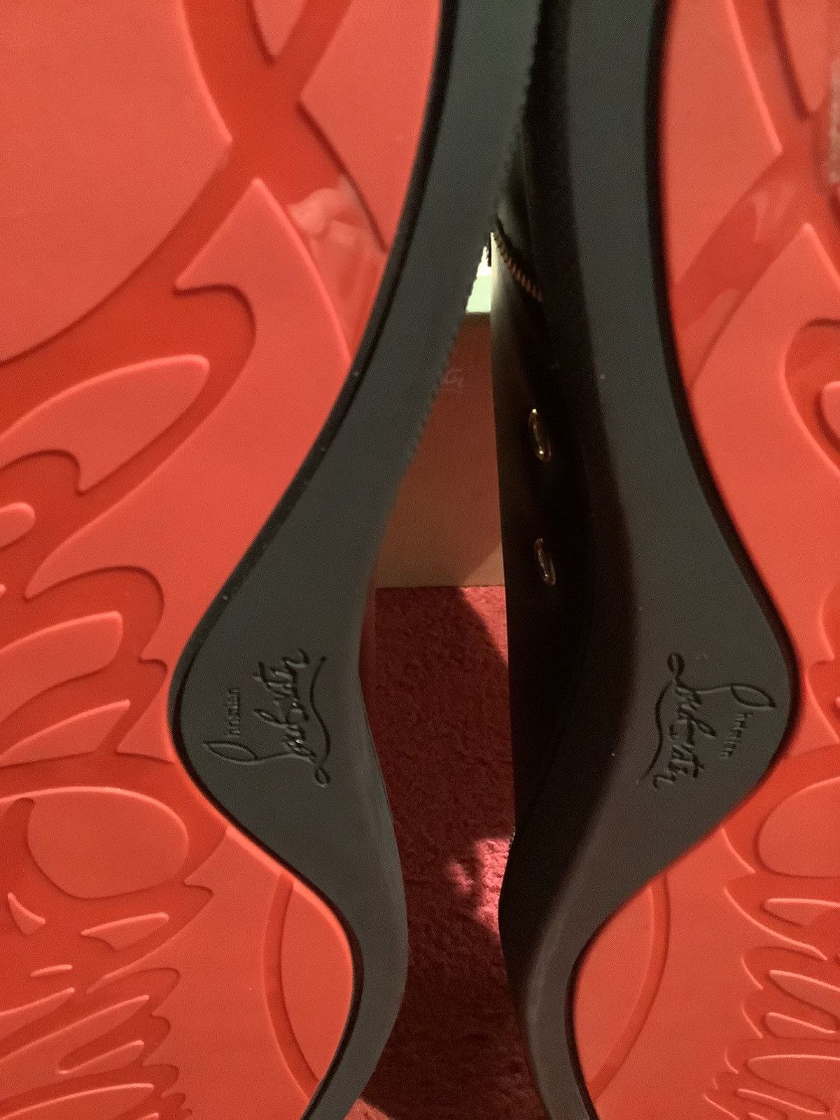 Christian Louboutin Louis Z Flat Black Leather High Top Trainers Size US 13 / EU 46 - 12 Thumbnail