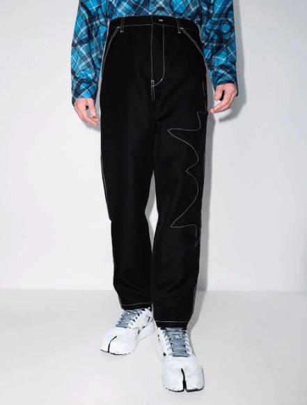 Comme des Garcons × Comme des Garcons SHIRT CDG Straight Leg Embroidered Gabardine Trousers XL SS22 Size US 36 / EU 52 - 3 Thumbnail