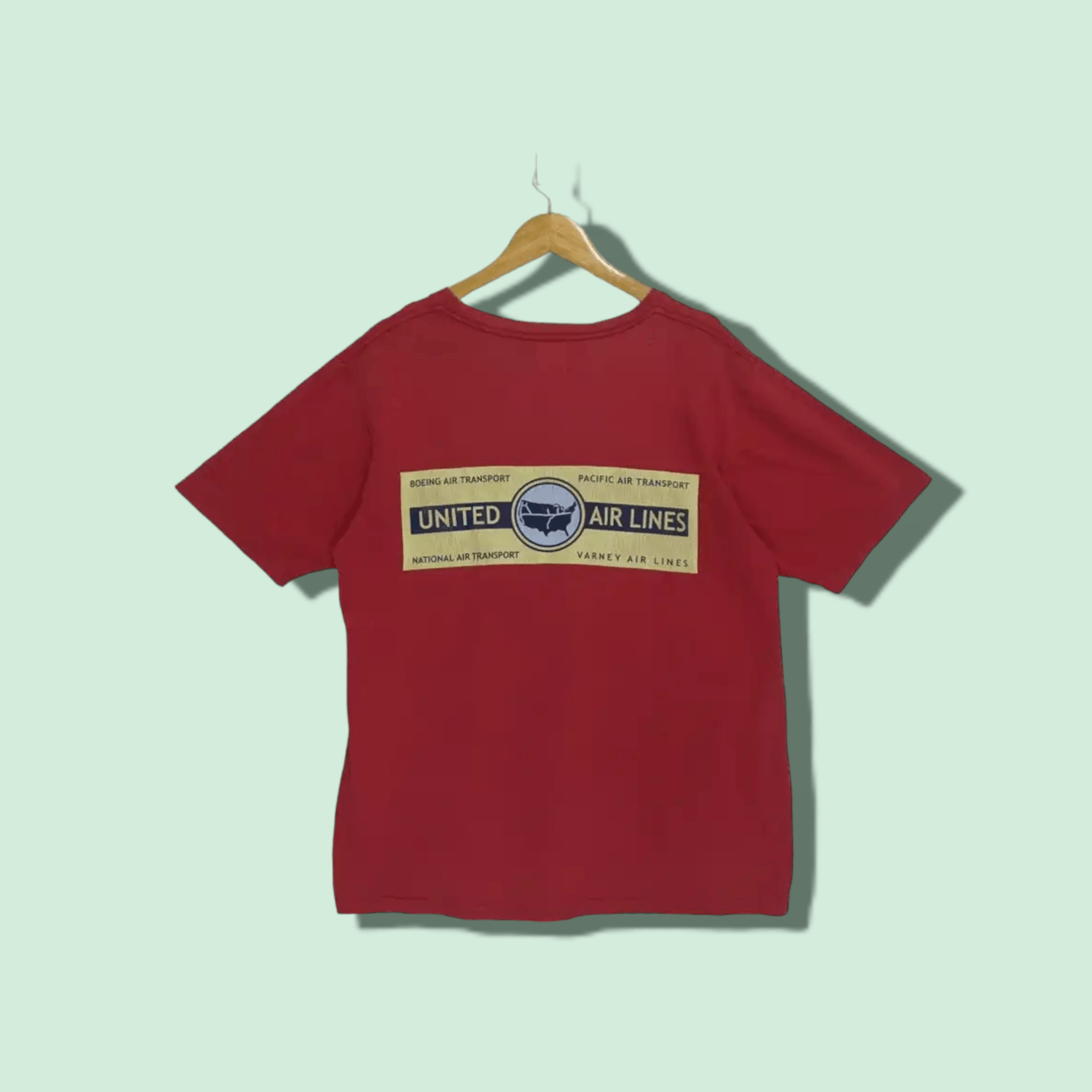 Vintage Vintage 90's UNITED AIRLINES Graphic T-Shirt Single Stitches Size US M / EU 48-50 / 2 - 1 Thumbnail