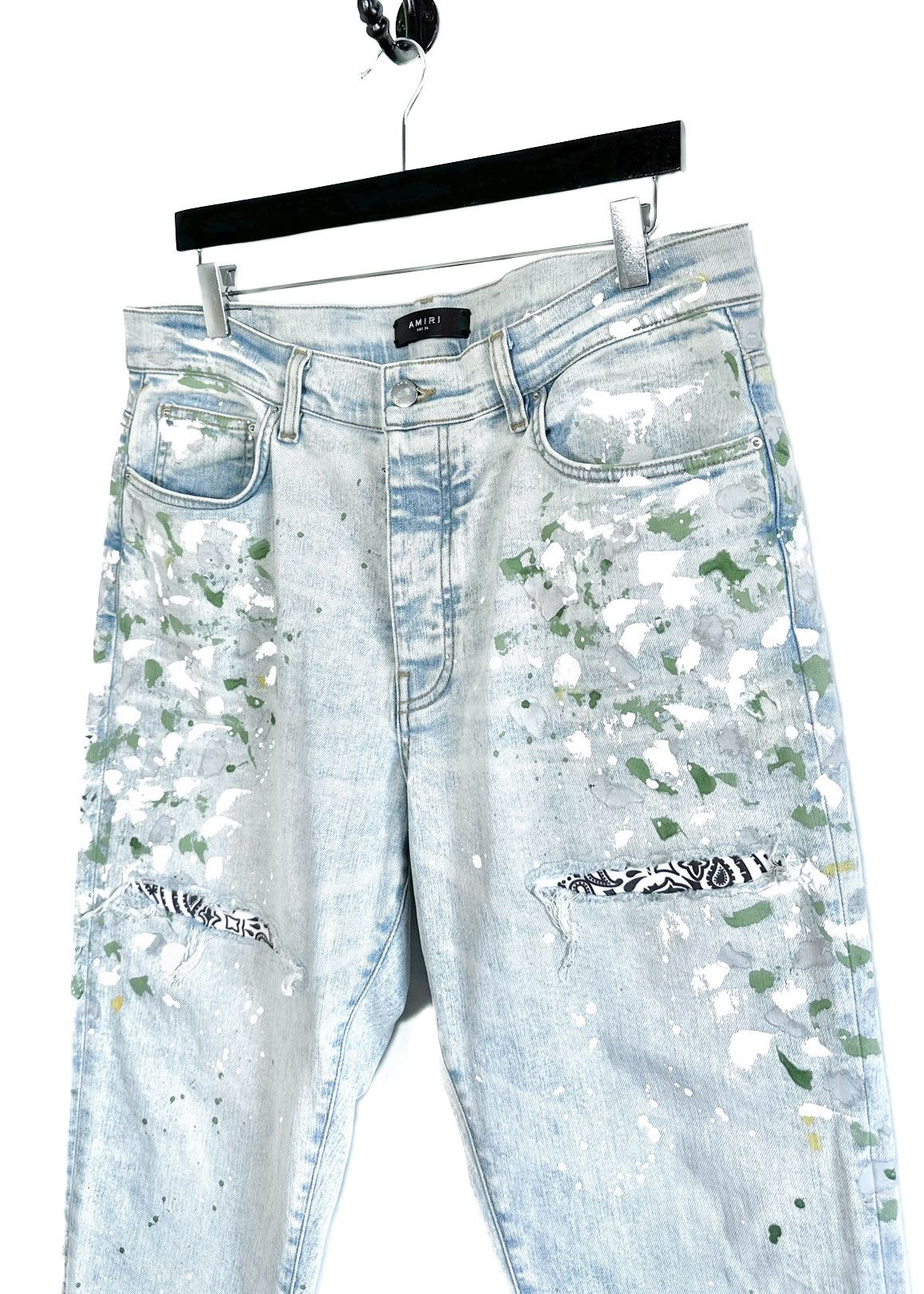 Amiri Amiri Light Blue Paint Splatters Jeans Size US 36 / EU 52 - 2 Thumbnail