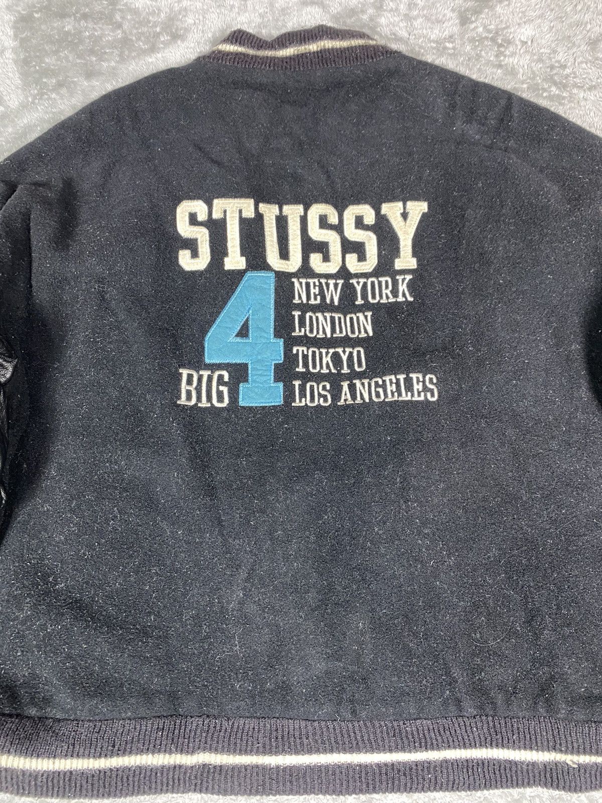 Stussy Vintage Rare Stussy 90’s Varsity Leather Jacket Size US L / EU 52-54 / 3 - 12 Thumbnail
