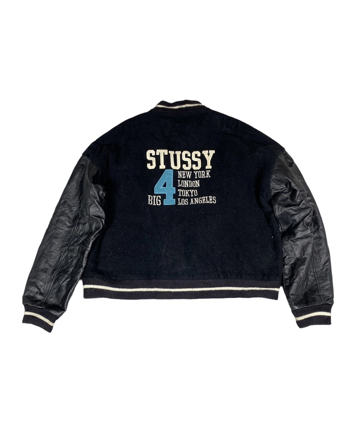 Stussy Vintage Rare Stussy 90’s Varsity Leather Jacket Size US L / EU 52-54 / 3 - 2 Thumbnail