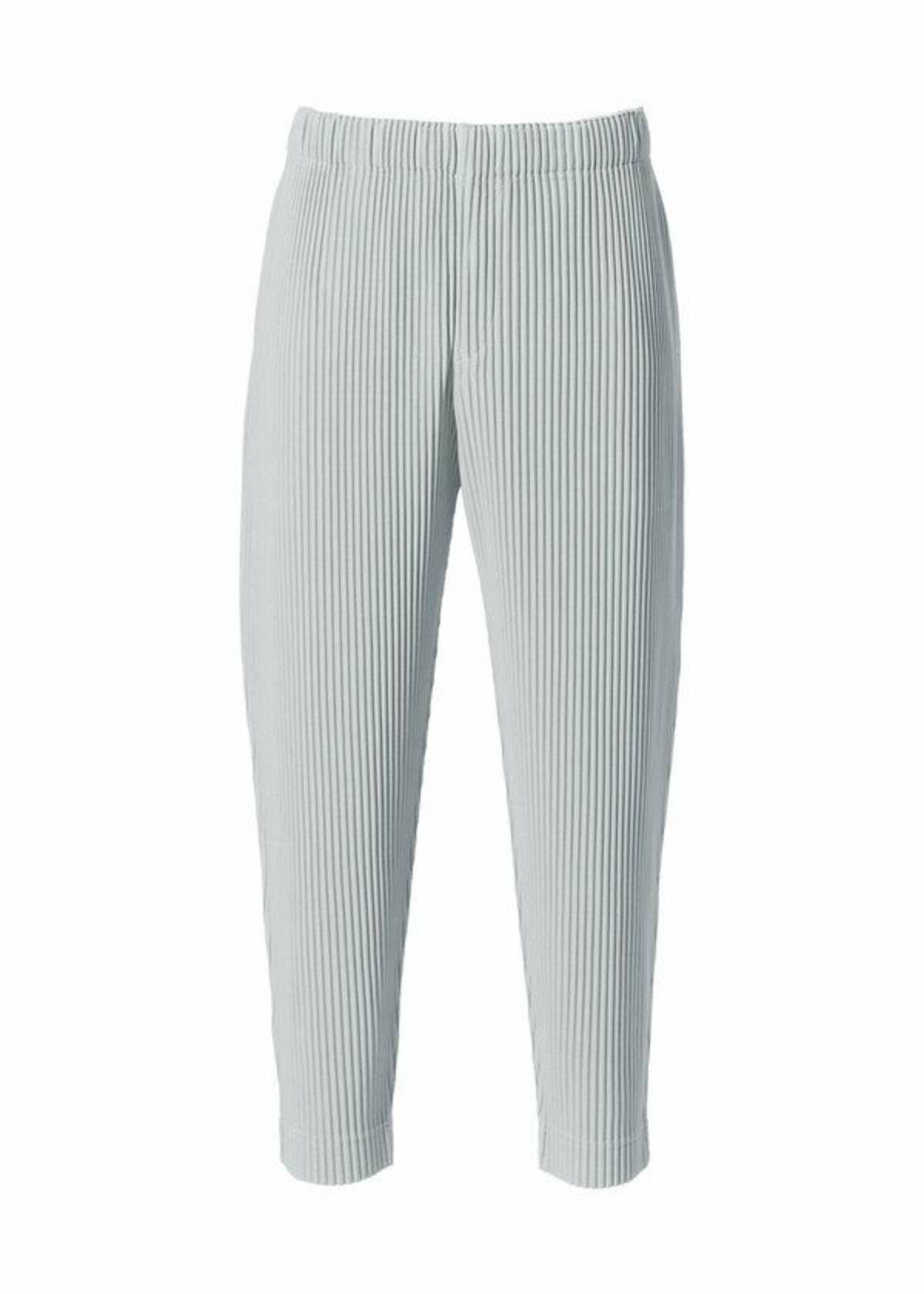 image of Issey Miyake Homme Plissé 2022 Ss Tapered Pants in Light Grey, Men's (Size 30)
