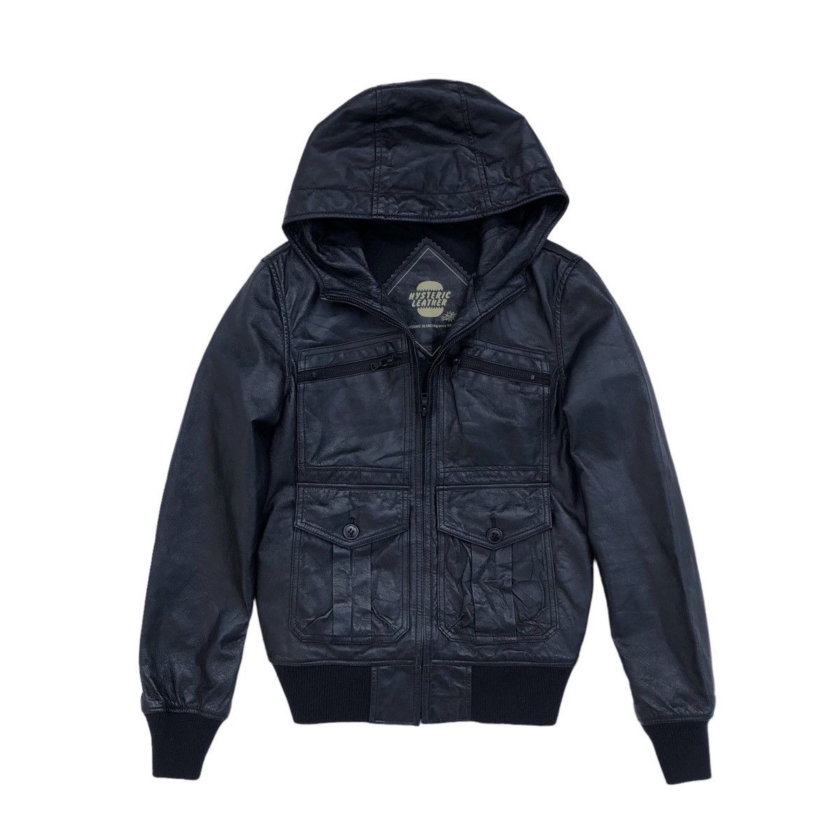 Hysteric Glamour Hysteric Glamour Leather Hooded Bomber Jacket Size S / US 4 / IT 40 - 1 Thumbnail