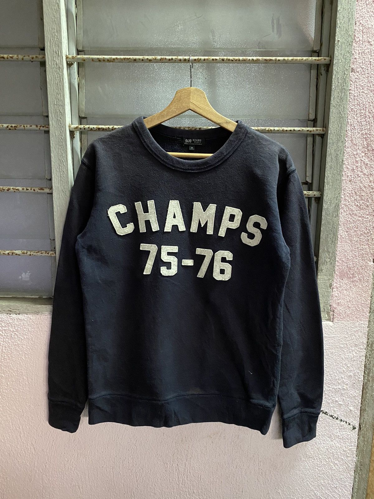 Beams Plus BEAMS Heart Champs 75-76 spellout crewneck sweater Size US M / EU 48-50 / 2 - 5 Thumbnail