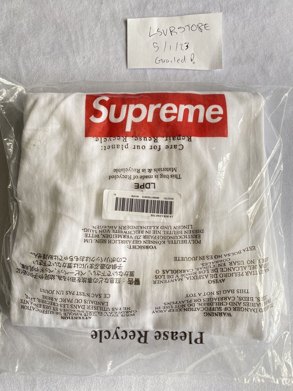 image of Supreme West Hollywood Store Opening Box Logo Tee White Xl, Men's