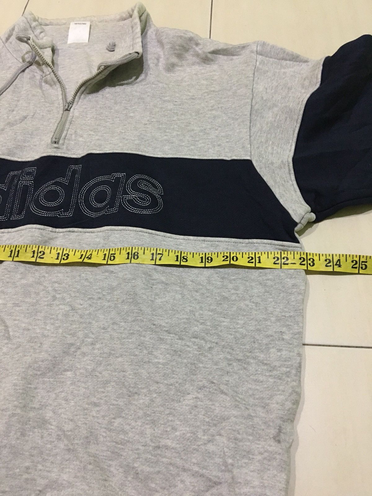 Adidas Vintage 90s Adidas Half Zip Sweatshirt Sweater Size US L / EU 52-54 / 3 - 3 Thumbnail
