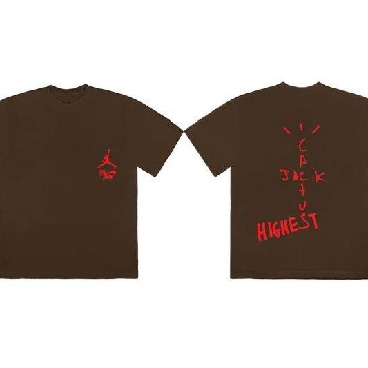 image of Jordan Nike Travis Scott Highest In The Room Tee in Brown, Men's (Size Large)