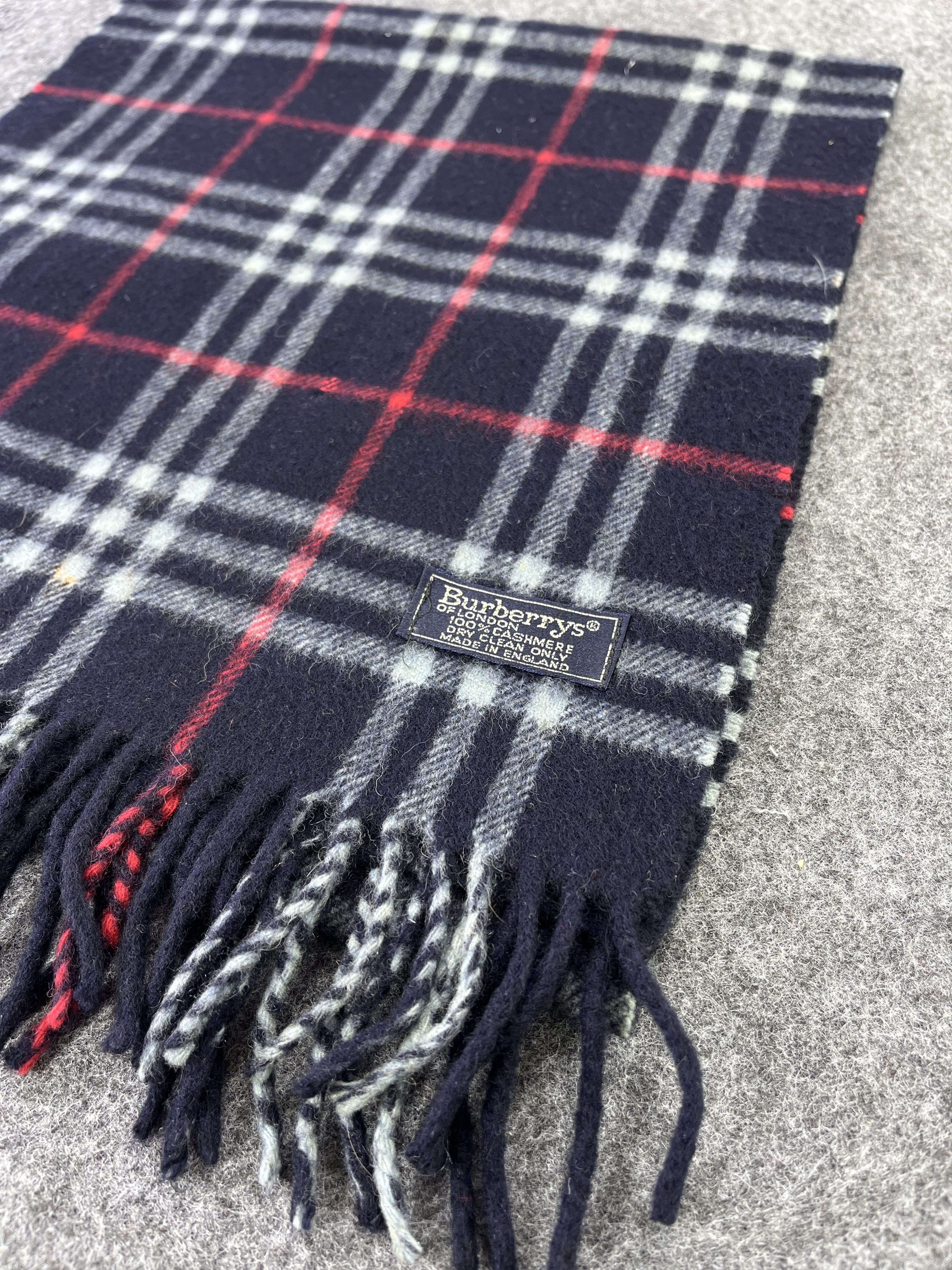 Burberry × Vintage BURBERRY NAVY BLUE SCARVES / MUFFLER / NECKWEAR T209 Size ONE SIZE - 5 Thumbnail