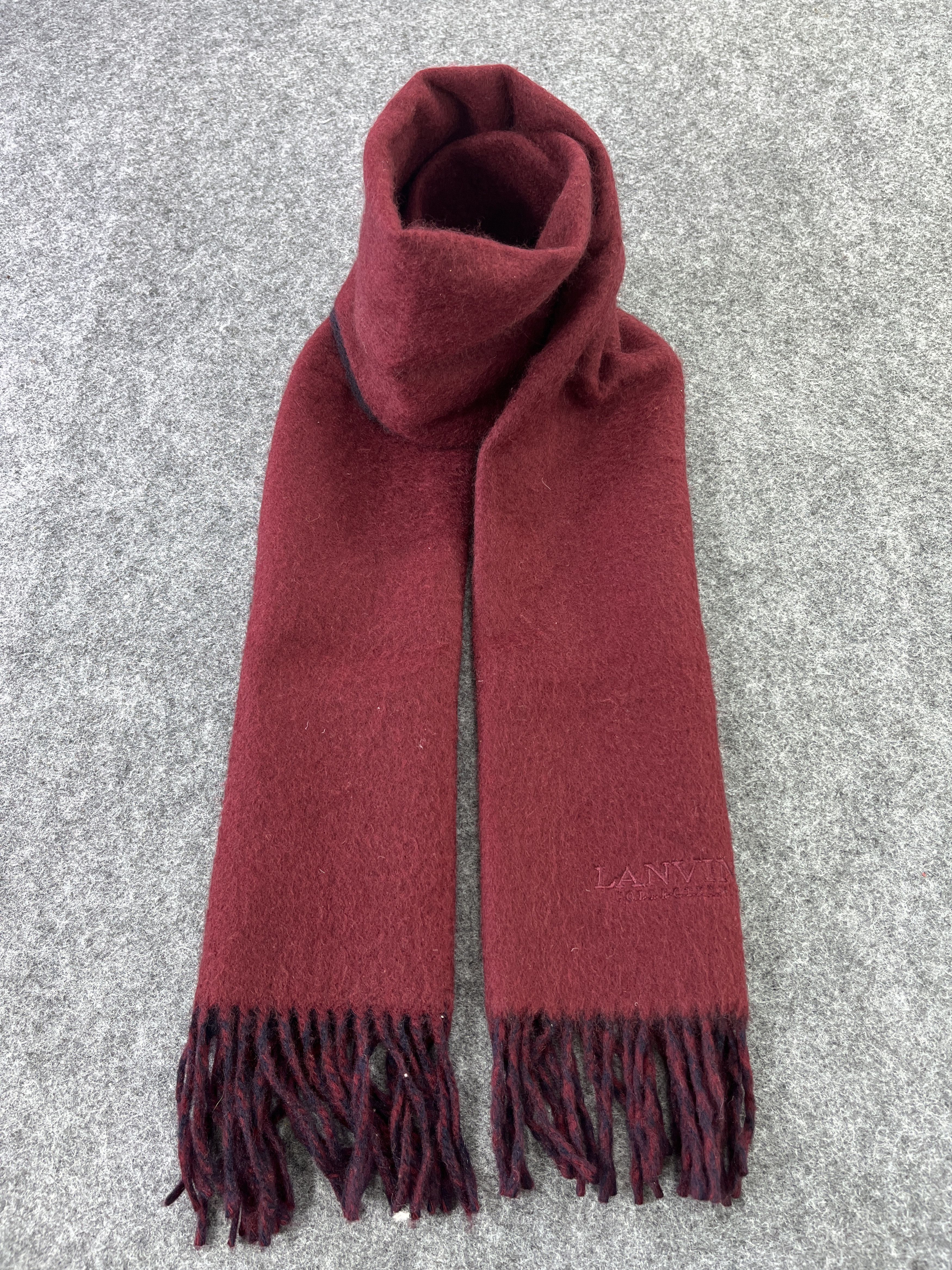 Lanvin × Vintage LANVIN WOOL SCARVES / MUFFLER / NECKWEAR T262 Size ONE SIZE - 1 Thumbnail