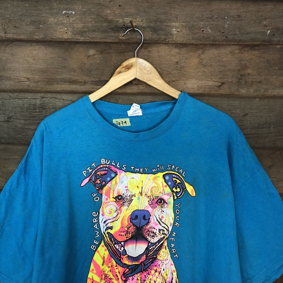 Band Tees Pit Bulls Blue Short Sleeve Tshirt #3479 Size US XL / EU 56 / 4 - 7 Thumbnail