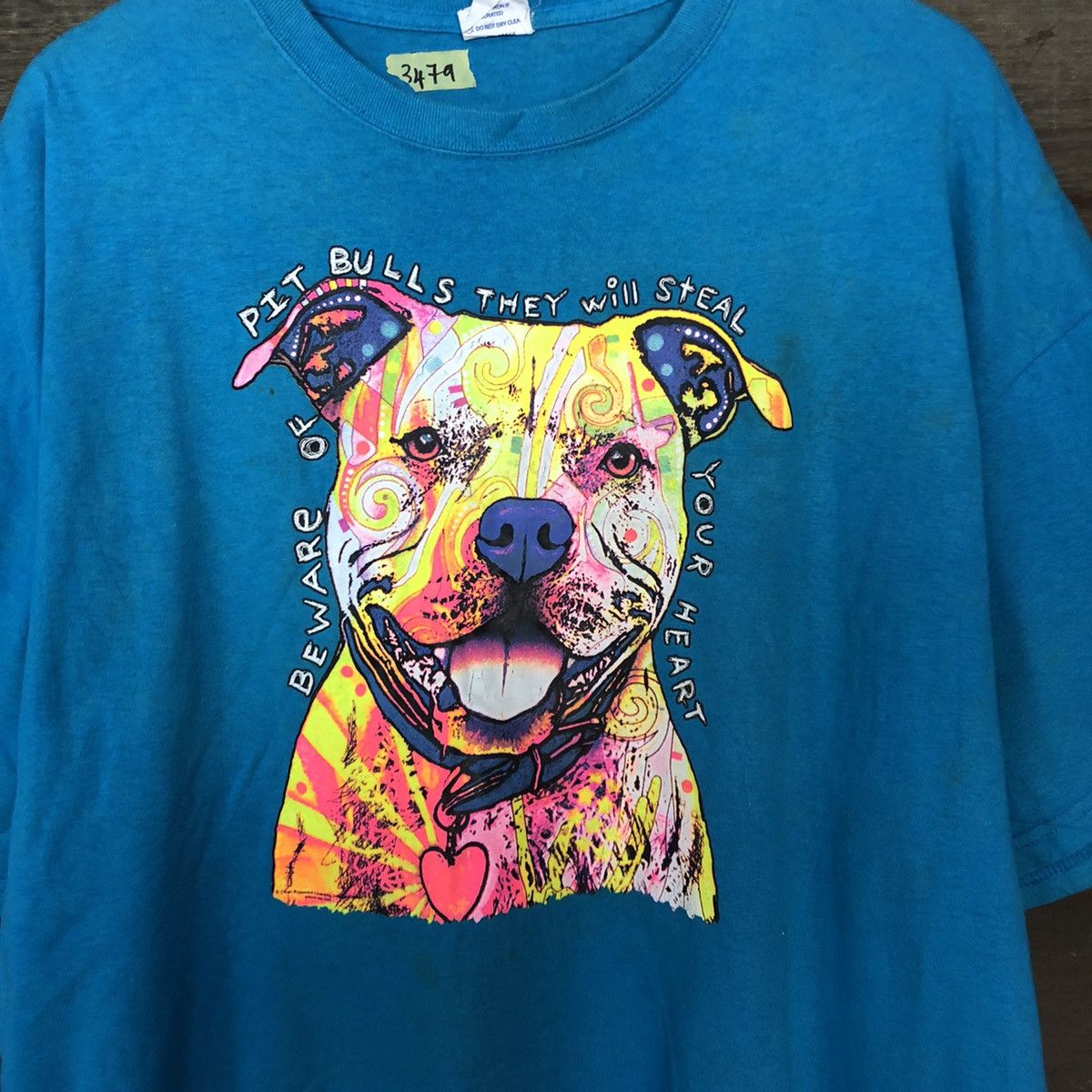 Band Tees Pit Bulls Blue Short Sleeve Tshirt #3479 Size US XL / EU 56 / 4 - 8 Thumbnail