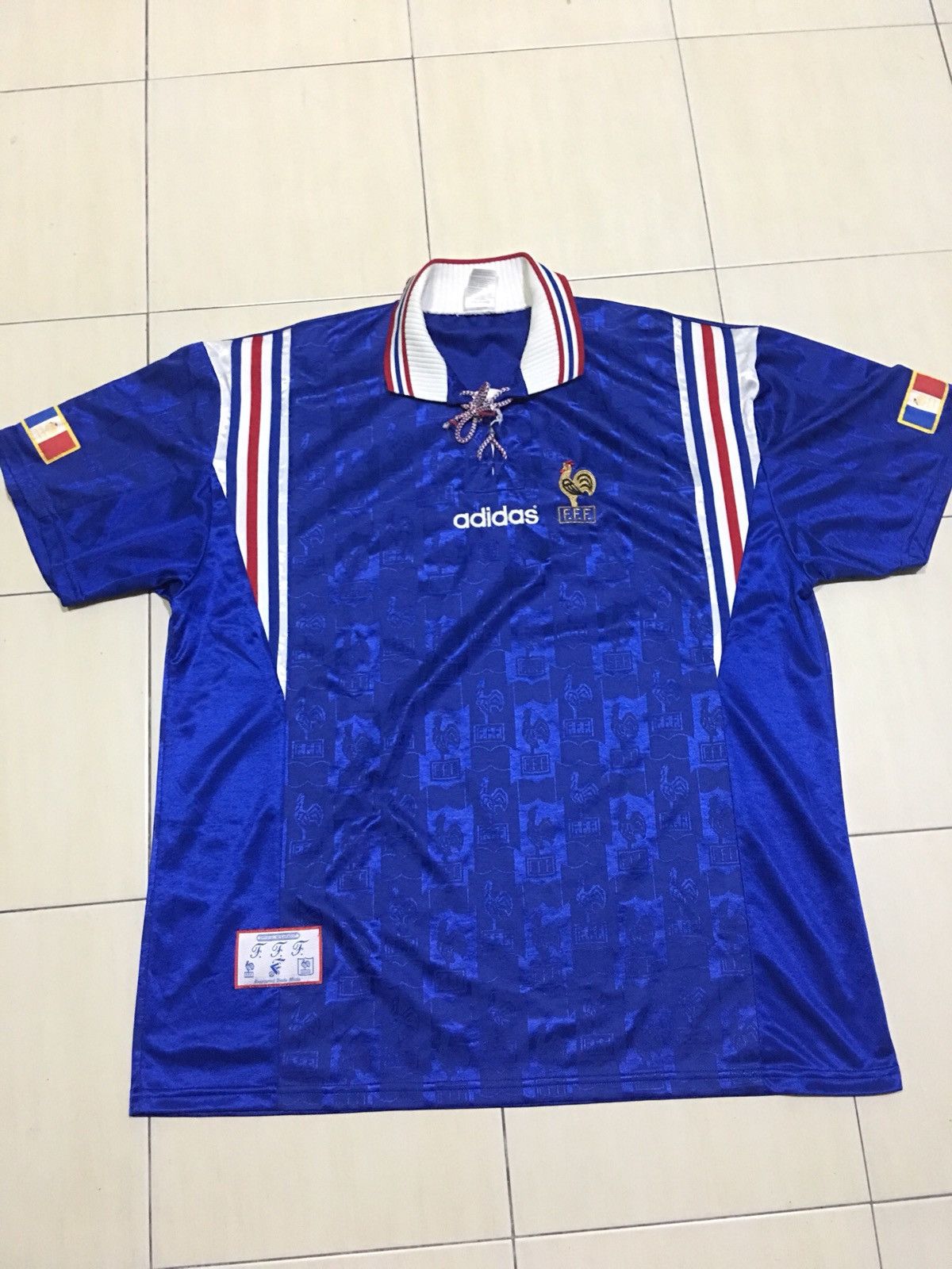 Vintage Vintage 1996 Adidas France jersey football trikot Size US XXL / EU 58 / 5 - 4 Thumbnail