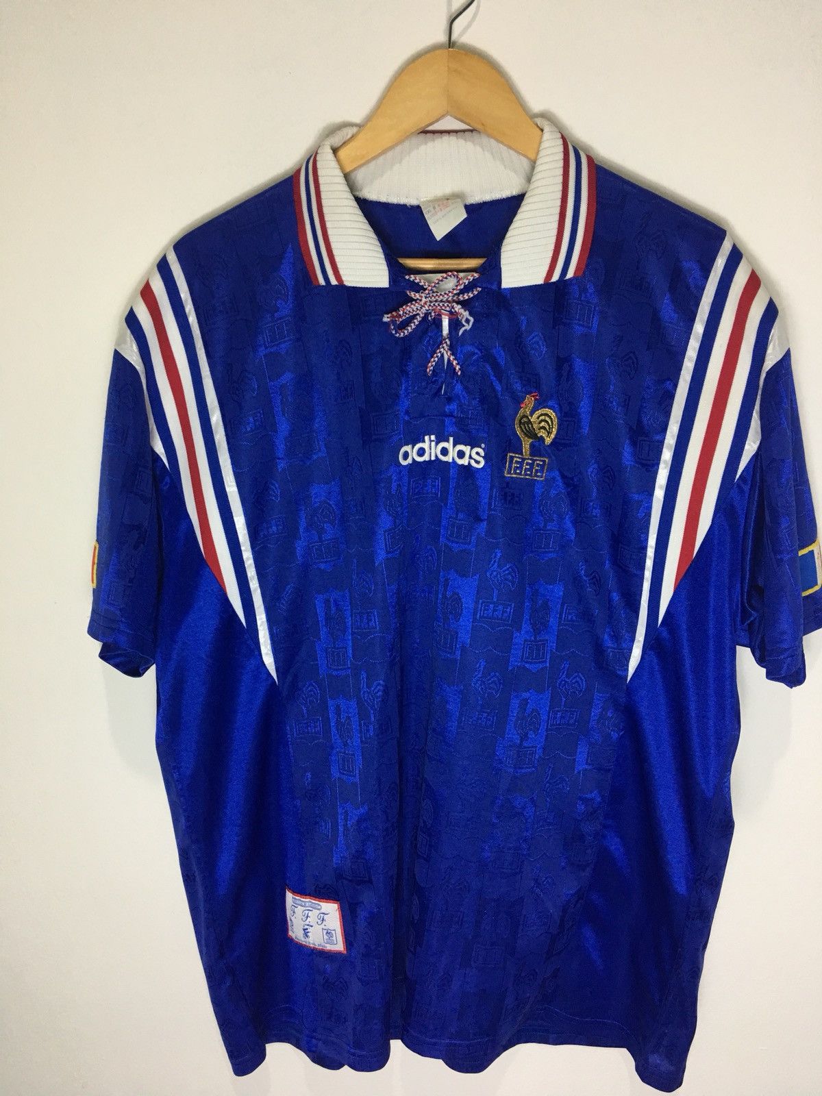 Vintage Vintage 1996 Adidas France jersey football trikot Size US XXL / EU 58 / 5 - 1 Thumbnail