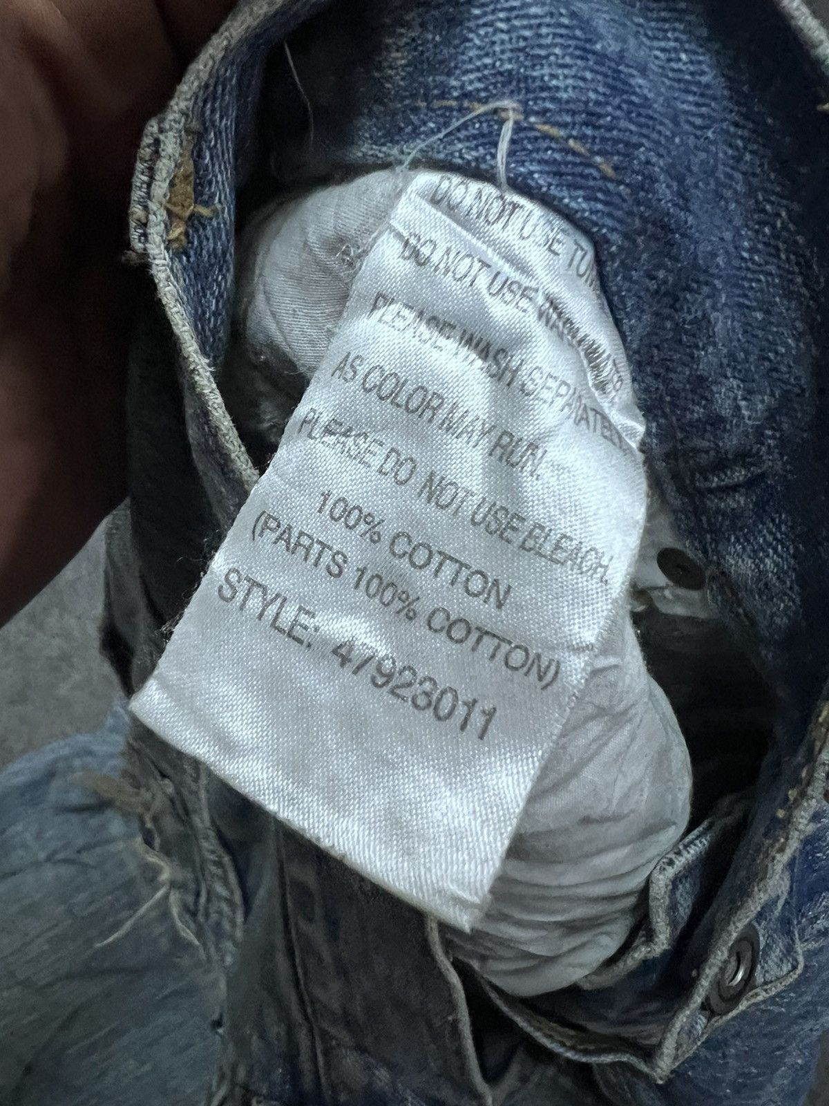 Japanese Brand THRASHED‼️VINTAGE RIPPED PATCH WORK DENIM PANTS Size US 33 - 7 Thumbnail