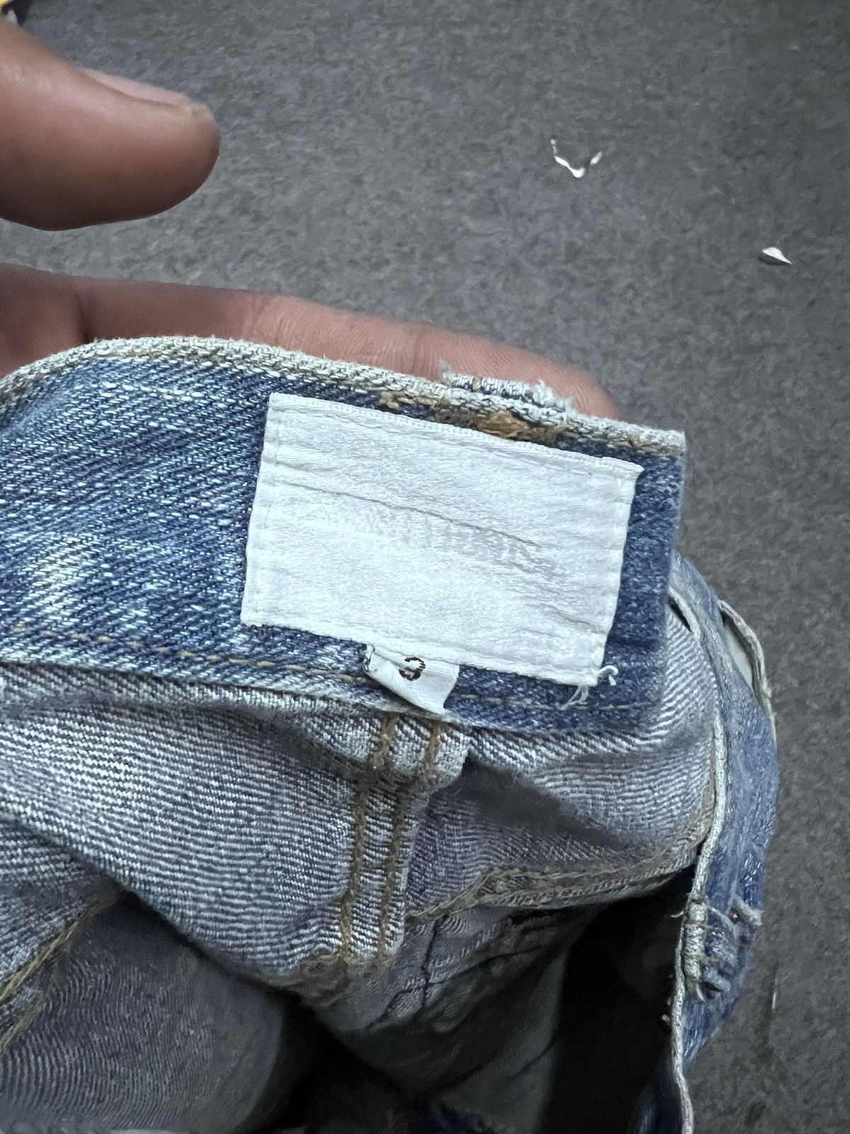 Japanese Brand THRASHED‼️VINTAGE RIPPED PATCH WORK DENIM PANTS Size US 33 - 6 Thumbnail