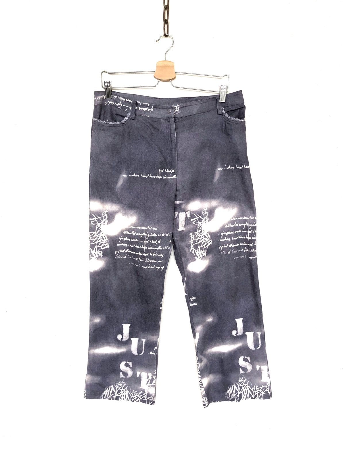 Art Comes First OG Cucù Lab 🇮🇹 Poem Art Acid Wash Stretch Pants Size US 34 / EU 50 - 2 Thumbnail