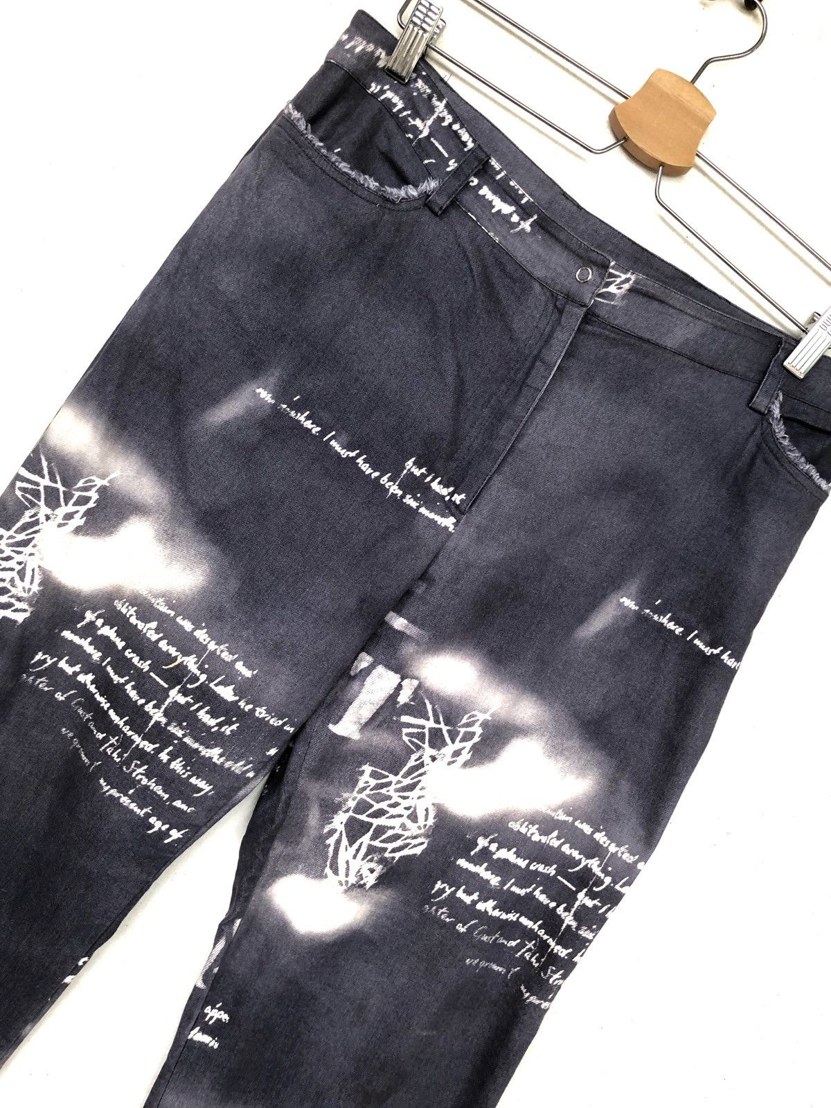 Art Comes First OG Cucù Lab 🇮🇹 Poem Art Acid Wash Stretch Pants Size US 34 / EU 50 - 5 Thumbnail