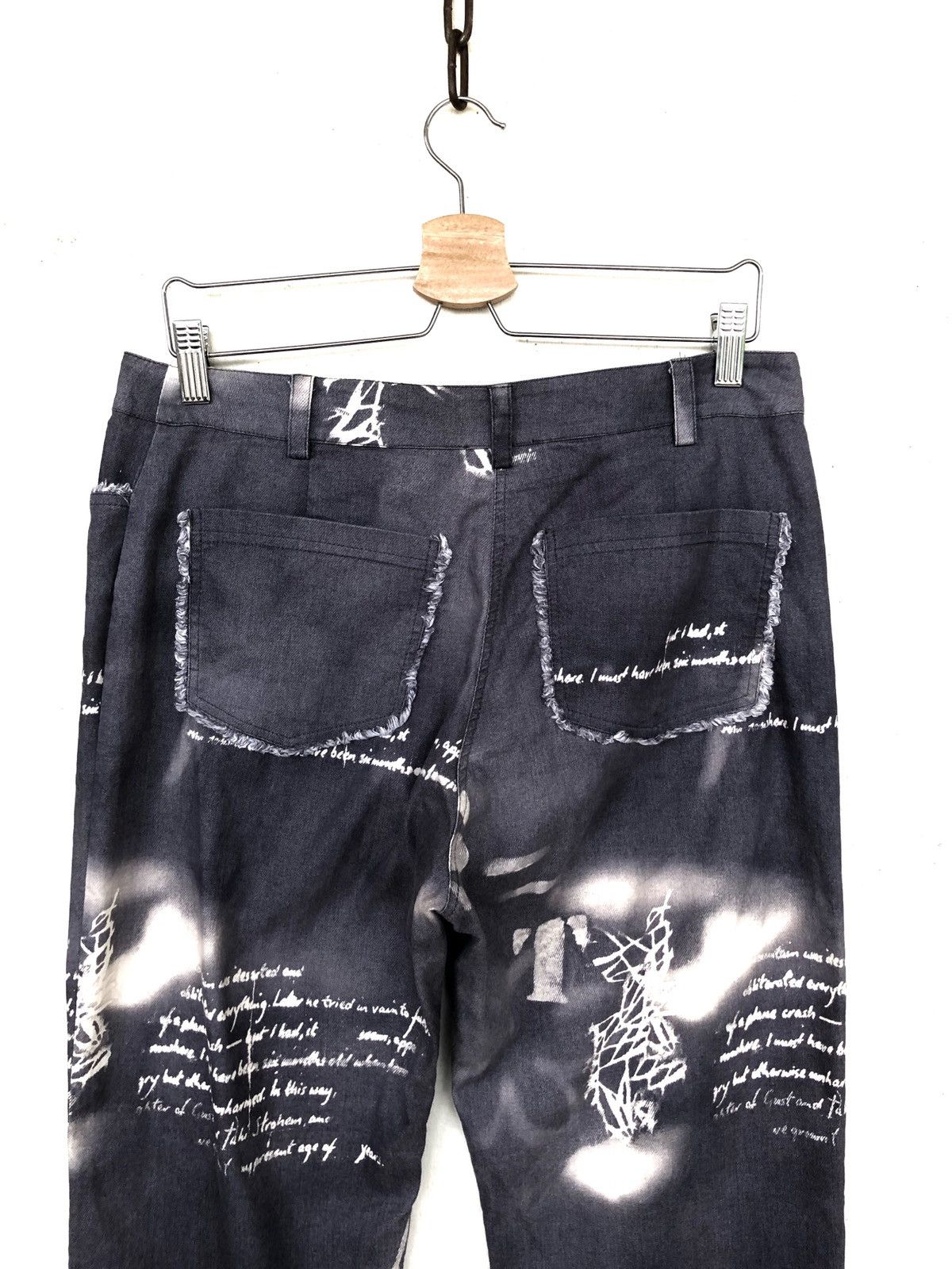 Art Comes First OG Cucù Lab 🇮🇹 Poem Art Acid Wash Stretch Pants Size US 34 / EU 50 - 1 Thumbnail