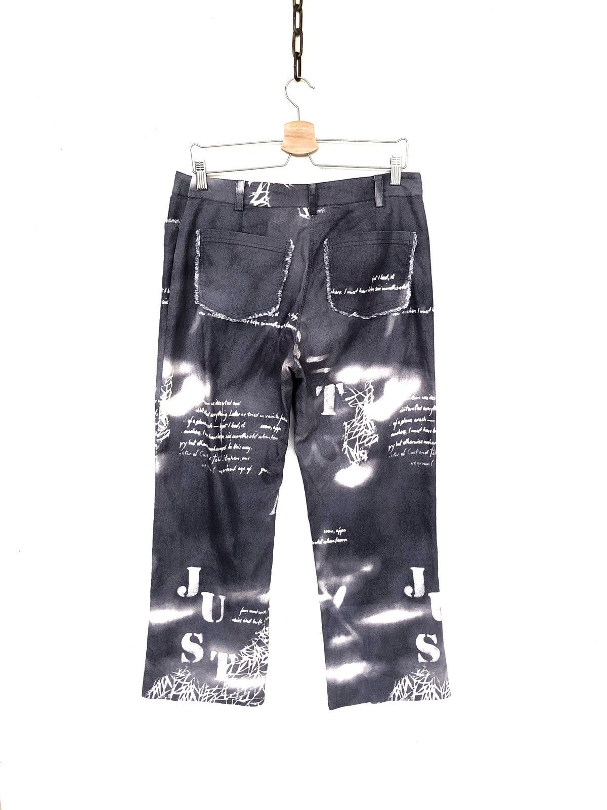 Art Comes First OG Cucù Lab 🇮🇹 Poem Art Acid Wash Stretch Pants Size US 34 / EU 50 - 3 Thumbnail
