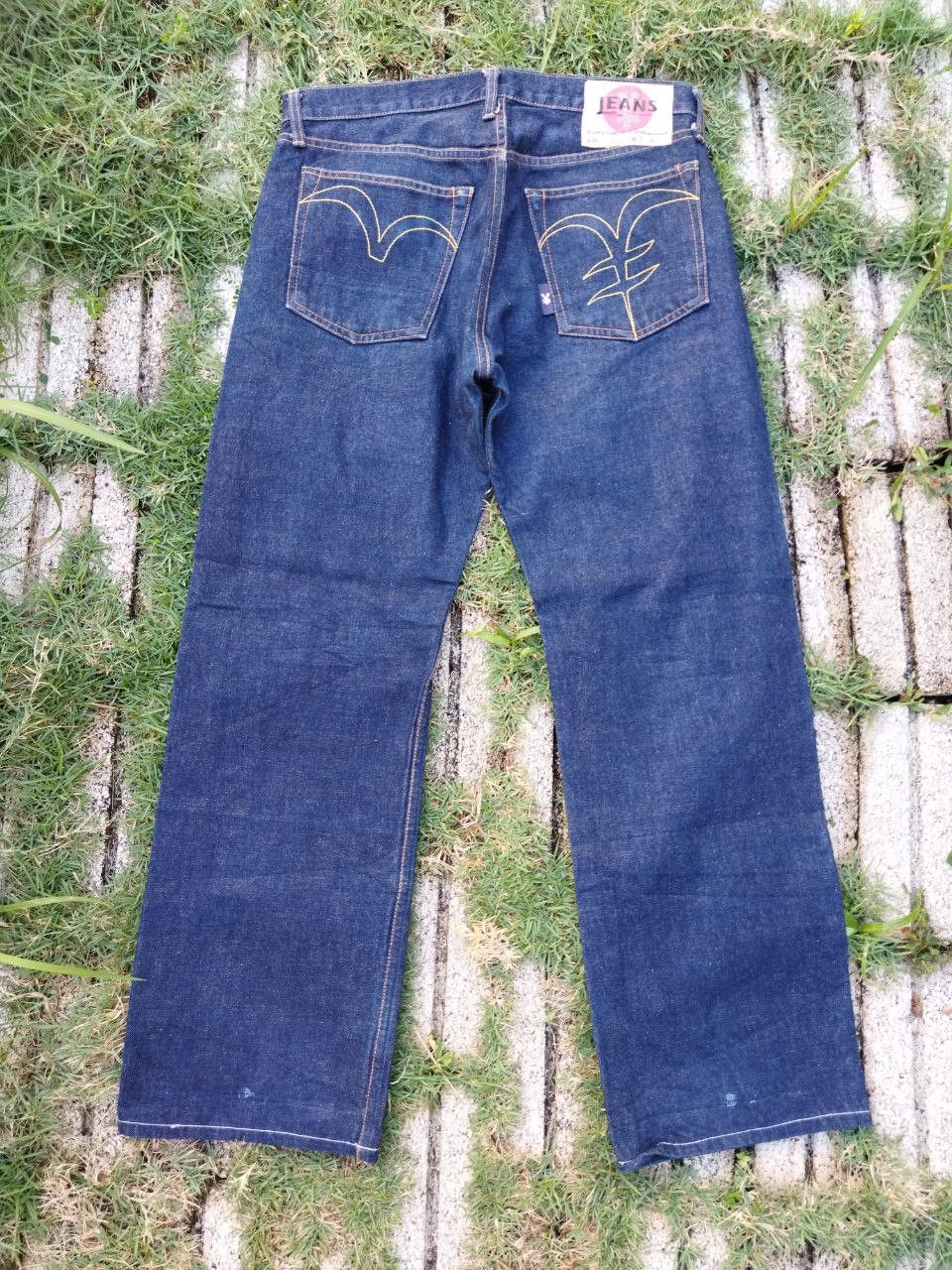 image of Michiko Koshino London x Vintage original Selvaged Denim By Japanese Yen Jeans in Indigo (Size 32)