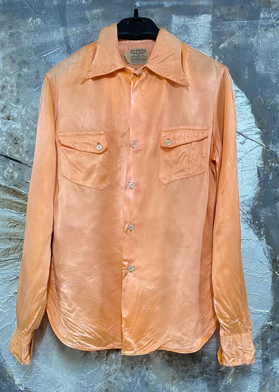Levi's Vintage 1940s Levis Satin Western distressed Shirt Size US S / EU 44-46 / 1 - 1 Thumbnail