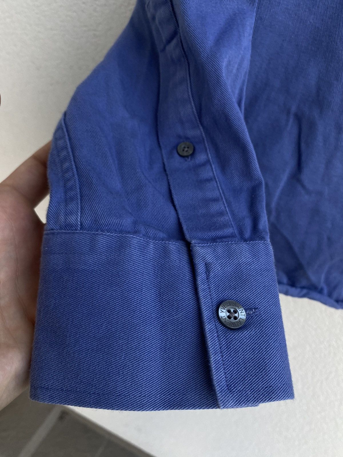 Yves Saint Laurent Cotton YSL Shirt Heavy Blue 1of1 Yves Saint Laurent Shirt Size US L / EU 52-54 / 3 - 8 Thumbnail