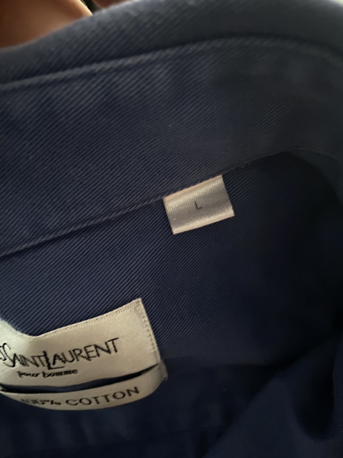 Yves Saint Laurent Cotton YSL Shirt Heavy Blue 1of1 Yves Saint Laurent Shirt Size US L / EU 52-54 / 3 - 18 Thumbnail