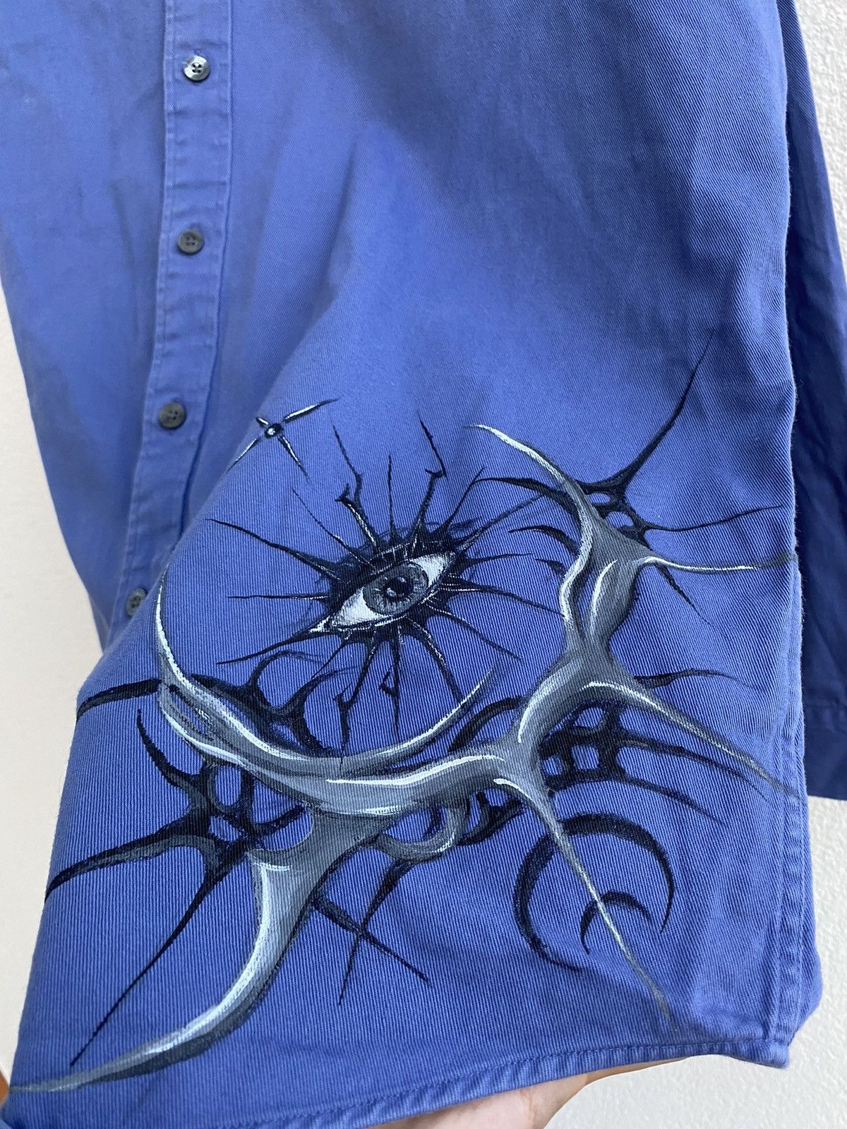Yves Saint Laurent Cotton YSL Shirt Heavy Blue 1of1 Yves Saint Laurent Shirt Size US L / EU 52-54 / 3 - 10 Thumbnail