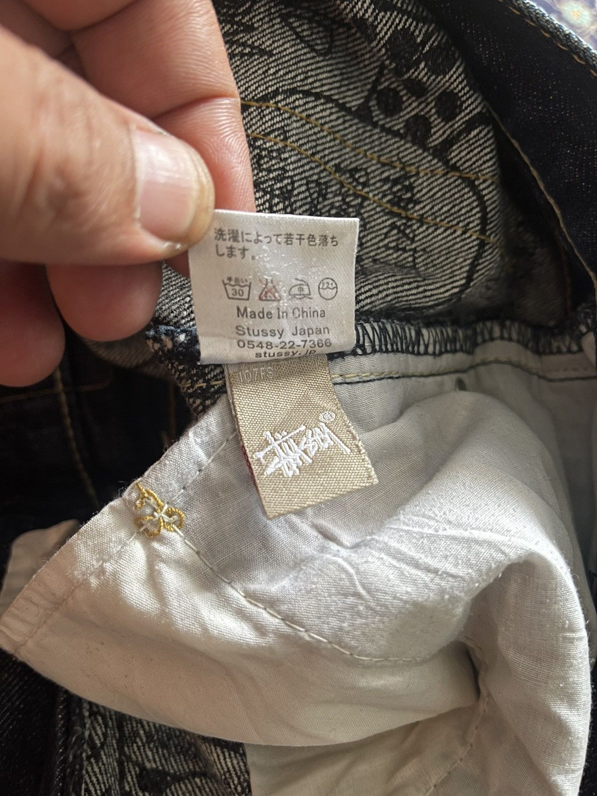 Stussy × Vintage VINTAGE STUSSY DENIM FULLPRINT INSIDE VERY RARE Size US 34 / EU 50 - 11 Thumbnail