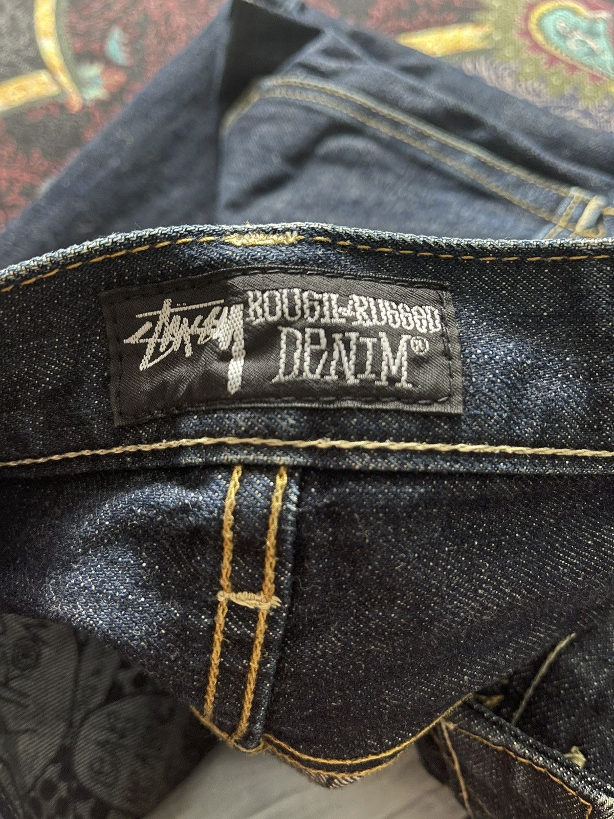 Stussy × Vintage VINTAGE STUSSY DENIM FULLPRINT INSIDE VERY RARE Size US 34 / EU 50 - 6 Thumbnail