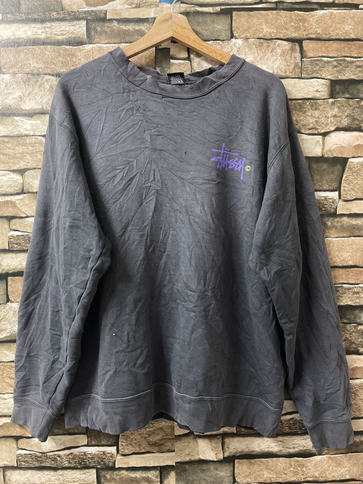 Stussy × Vintage 🔥HOT🔥VINTAGE STUSSY FADED SIGNATURE SWEATSHIRTS VERY RARE Size US L / EU 52-54 / 3 - 3 Thumbnail