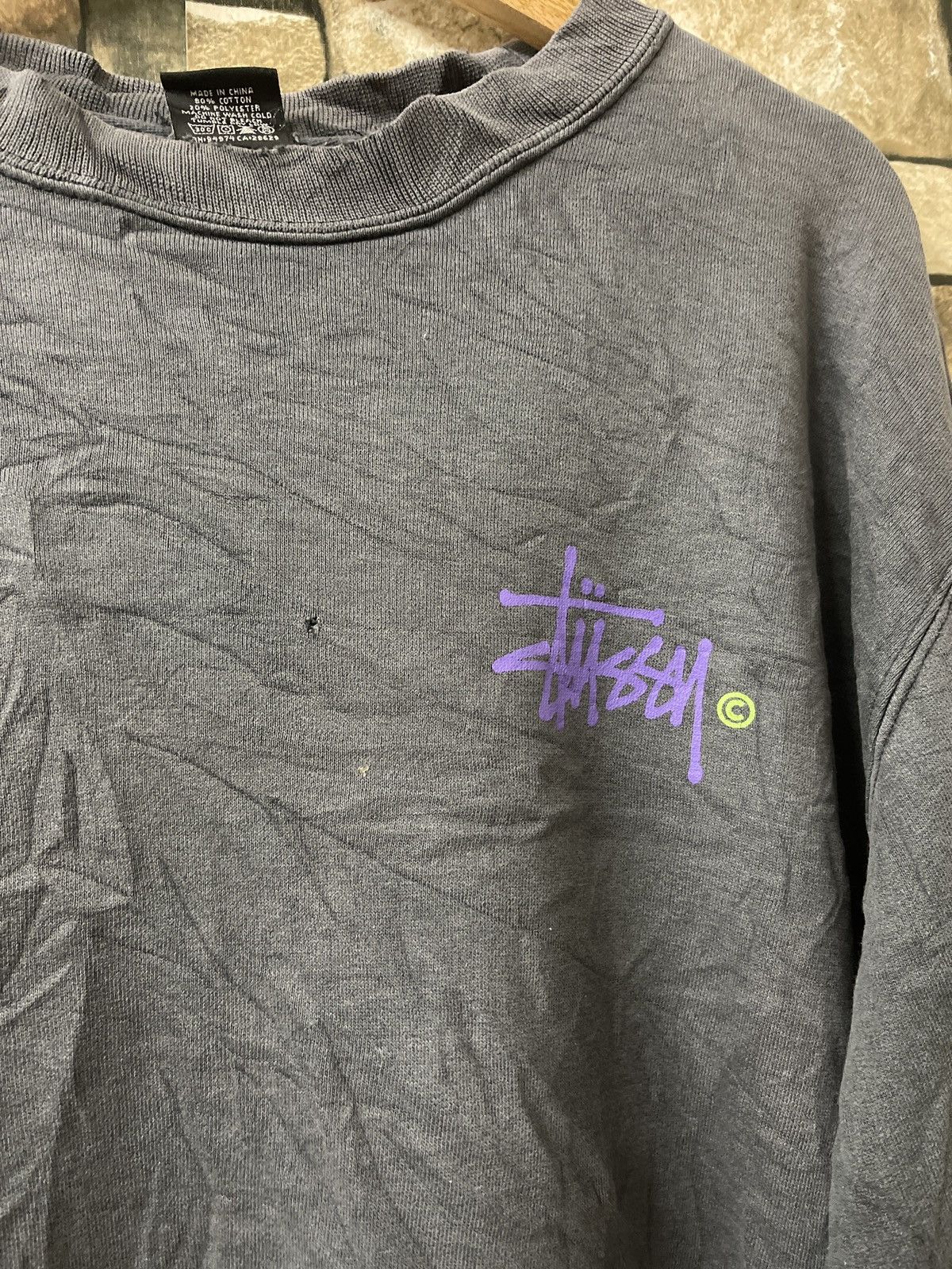 Stussy × Vintage 🔥HOT🔥VINTAGE STUSSY FADED SIGNATURE SWEATSHIRTS VERY RARE Size US L / EU 52-54 / 3 - 4 Thumbnail
