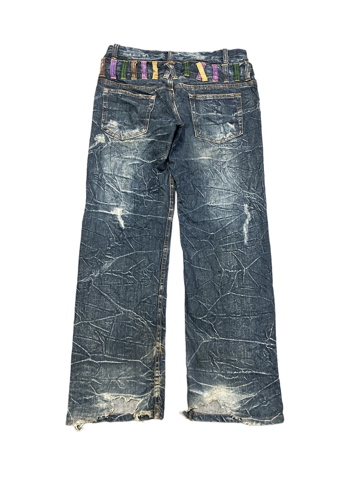 Japanese Brand × Vintage THRASHED RIPPE DISTRESSED DENIM PANT BY NYLAUS Size US 32 / EU 48 - 6 Thumbnail