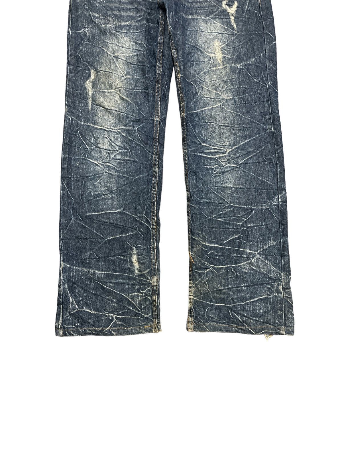 Japanese Brand × Vintage THRASHED RIPPE DISTRESSED DENIM PANT BY NYLAUS Size US 32 / EU 48 - 4 Thumbnail