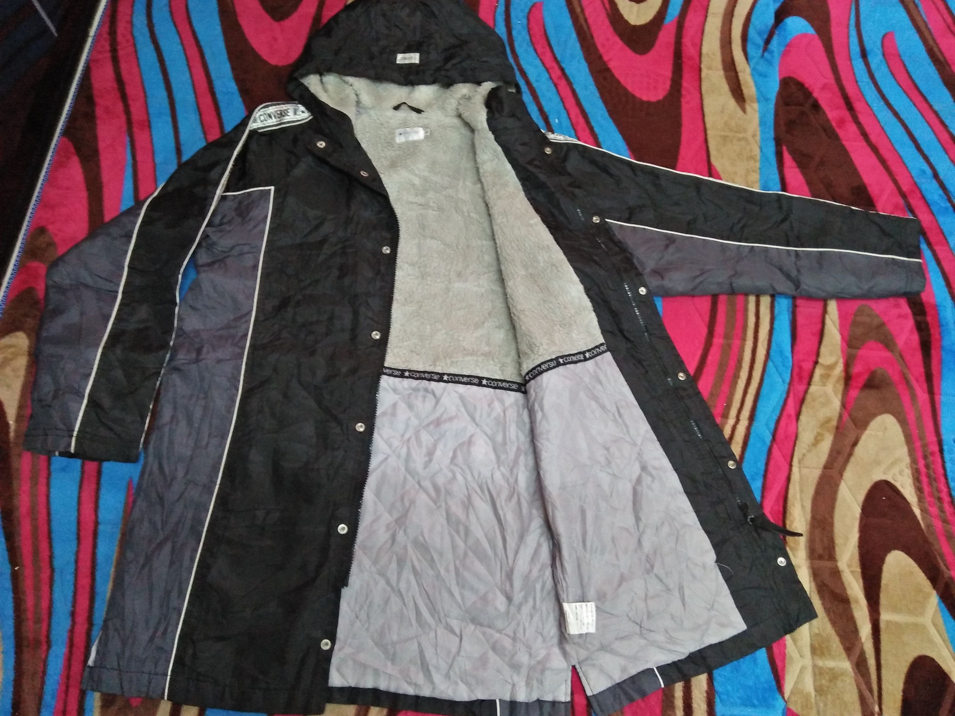 Converse CONVERSE Side Tape Ribbon Embroidered Sherpa Hoodie Parka Size US S / EU 44-46 / 1 - 4 Thumbnail