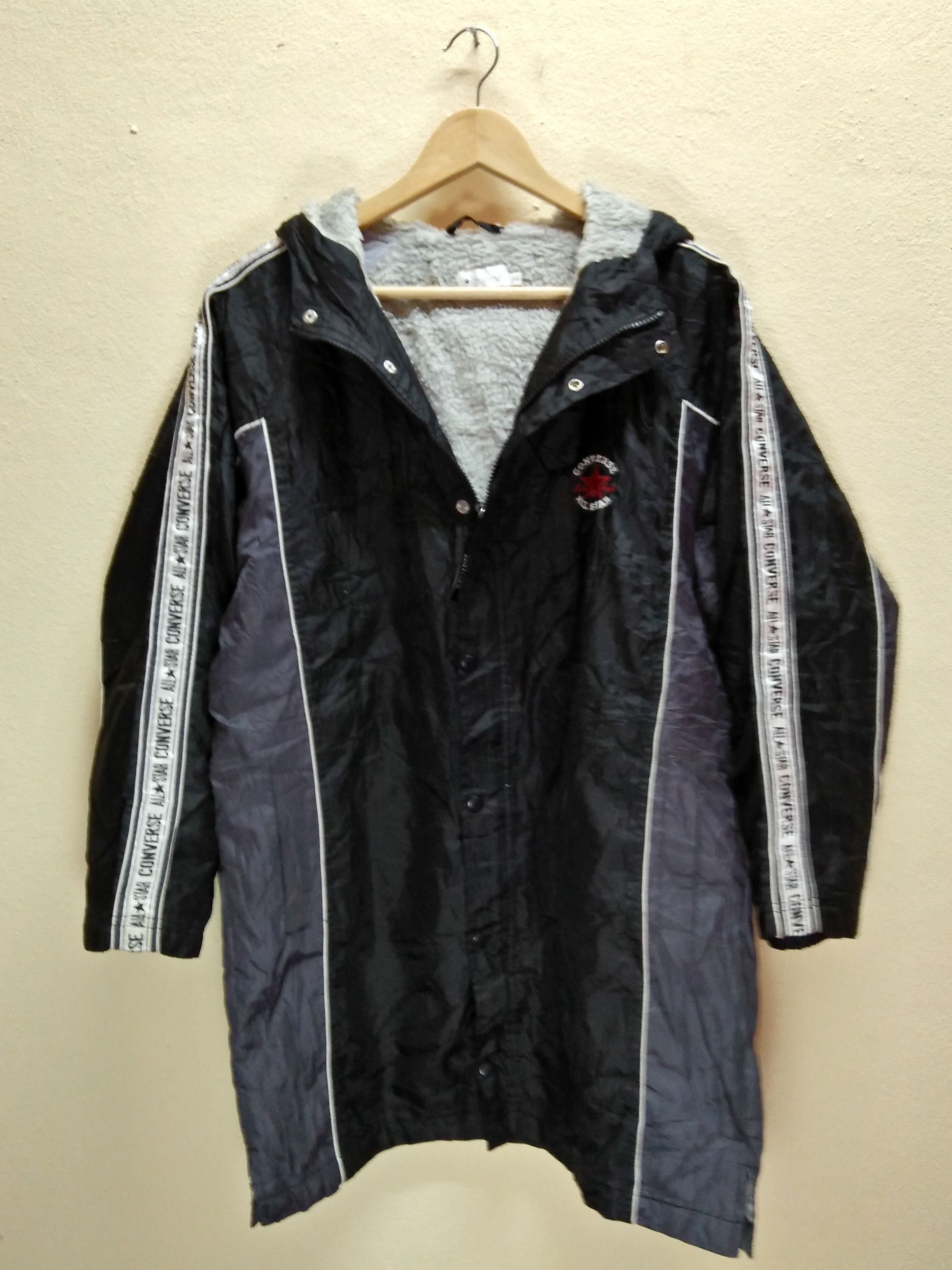 Converse CONVERSE Side Tape Ribbon Embroidered Sherpa Hoodie Parka Size US S / EU 44-46 / 1 - 3 Thumbnail