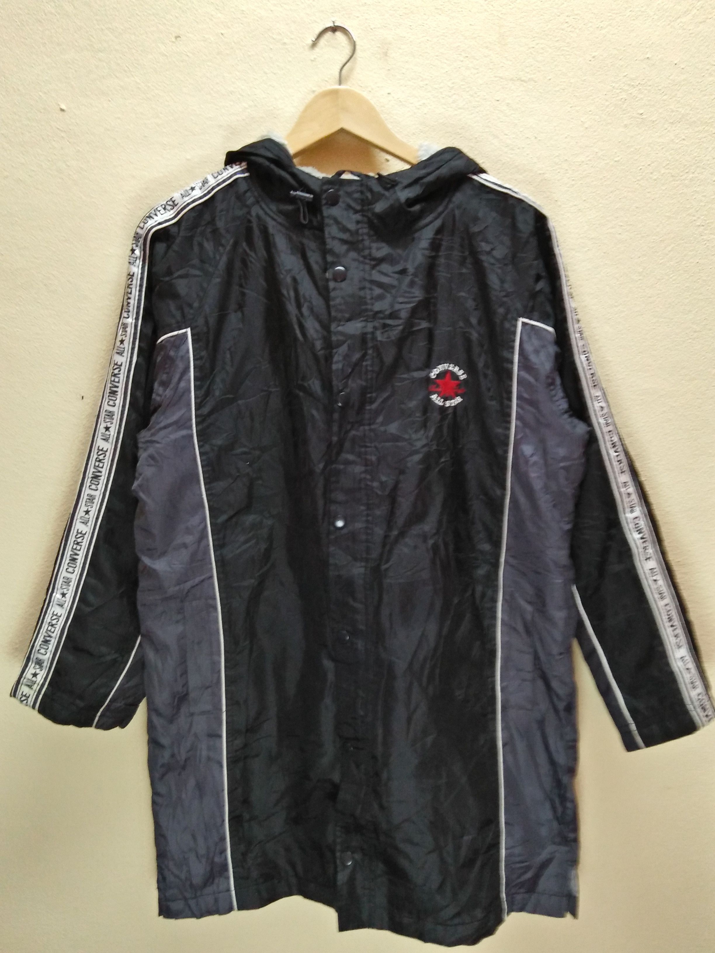 Converse CONVERSE Side Tape Ribbon Embroidered Sherpa Hoodie Parka Size US S / EU 44-46 / 1 - 2 Thumbnail