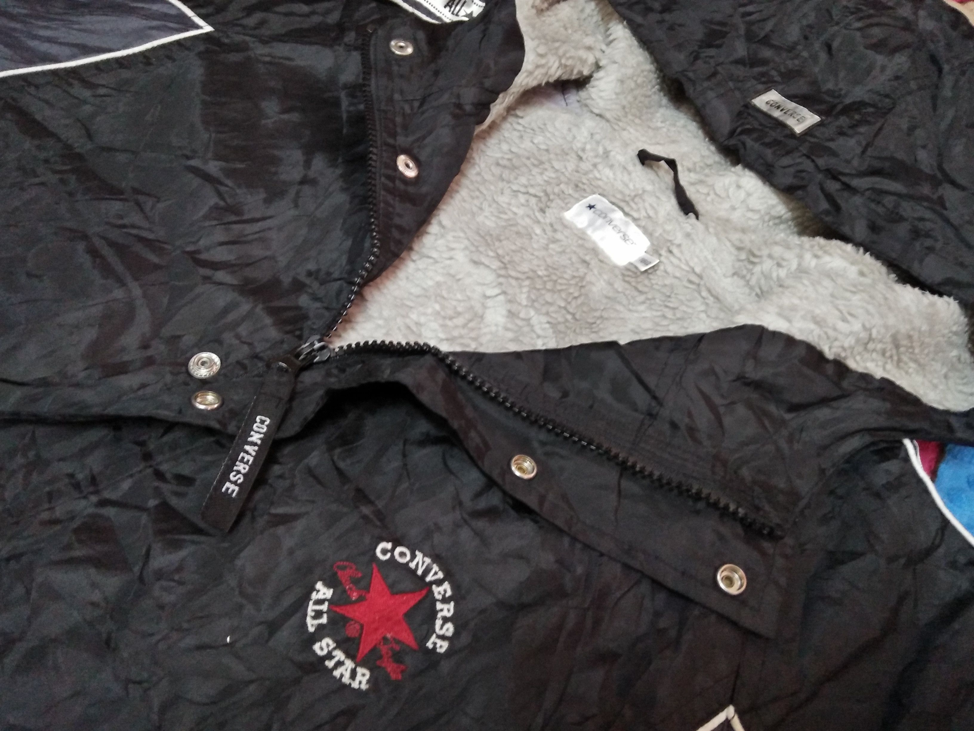 Converse CONVERSE Side Tape Ribbon Embroidered Sherpa Hoodie Parka Size US S / EU 44-46 / 1 - 5 Thumbnail