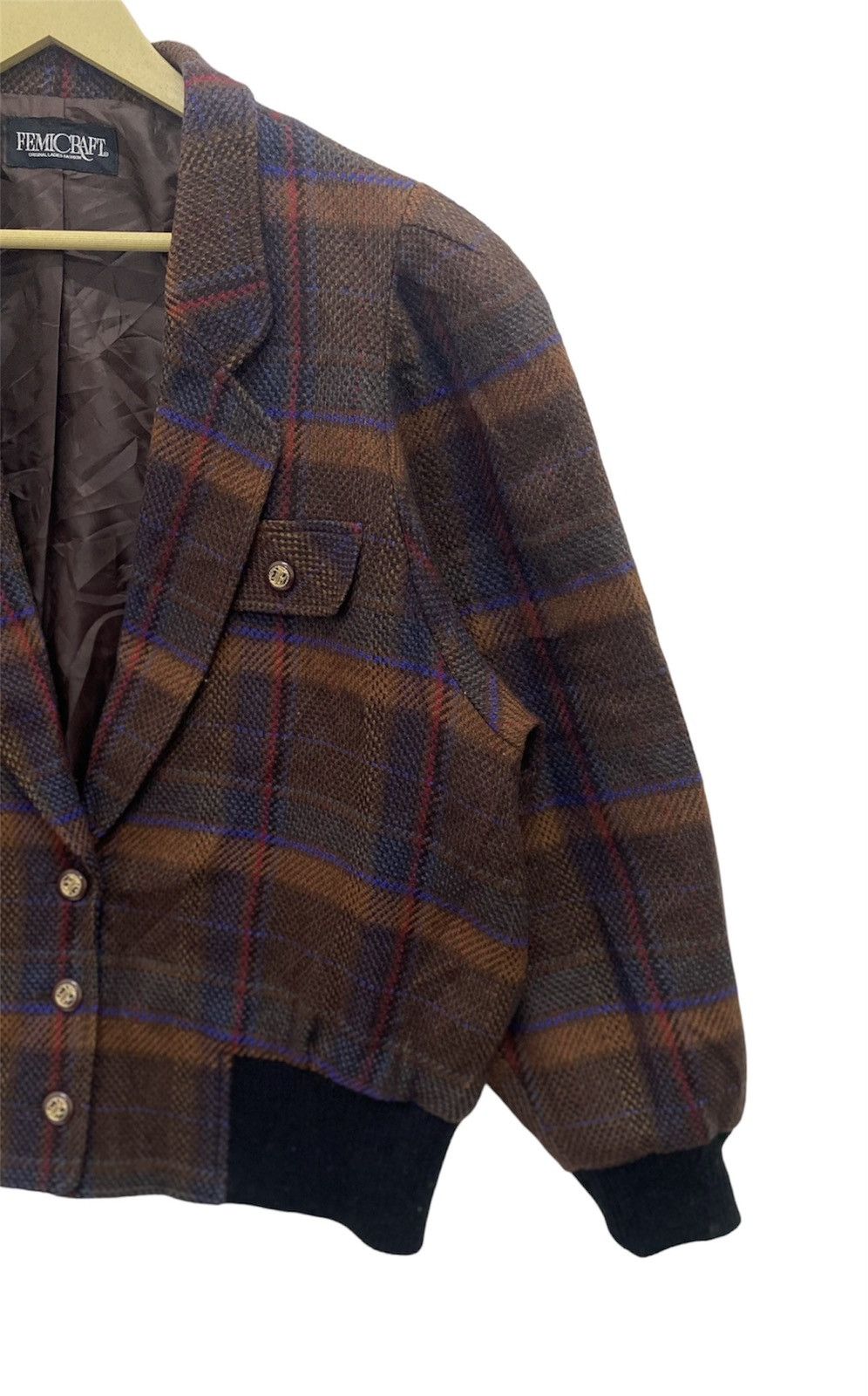 Japanese Brand Vintage Femicraft Wool Bombers Jacket Issey miyake inspired Size US M / EU 48-50 / 2 - 5 Thumbnail