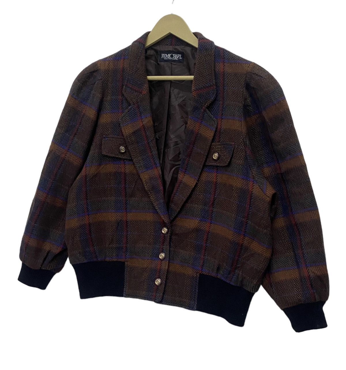 Japanese Brand Vintage Femicraft Wool Bombers Jacket Issey miyake inspired Size US M / EU 48-50 / 2 - 2 Thumbnail