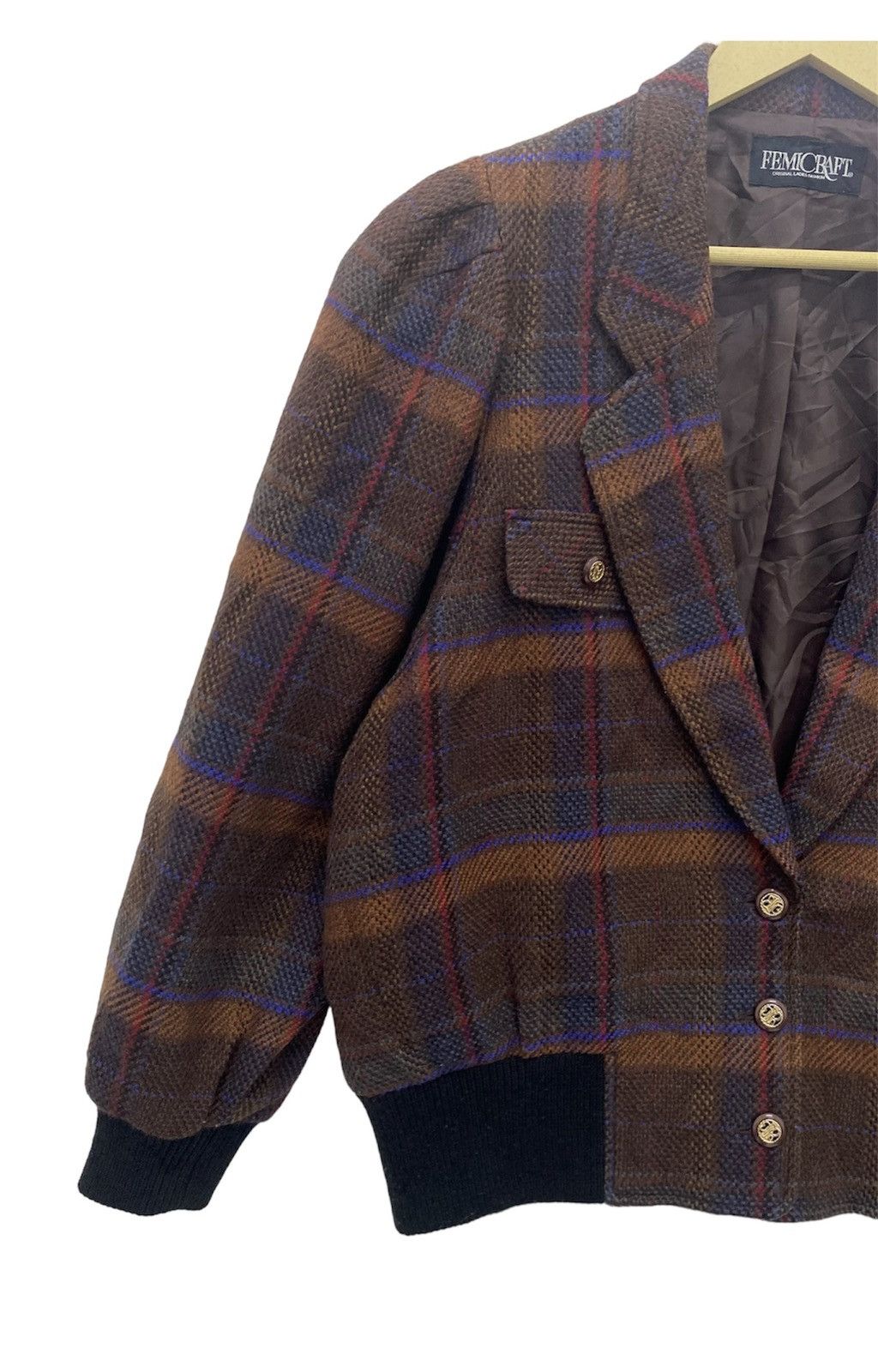 Japanese Brand Vintage Femicraft Wool Bombers Jacket Issey miyake inspired Size US M / EU 48-50 / 2 - 4 Thumbnail