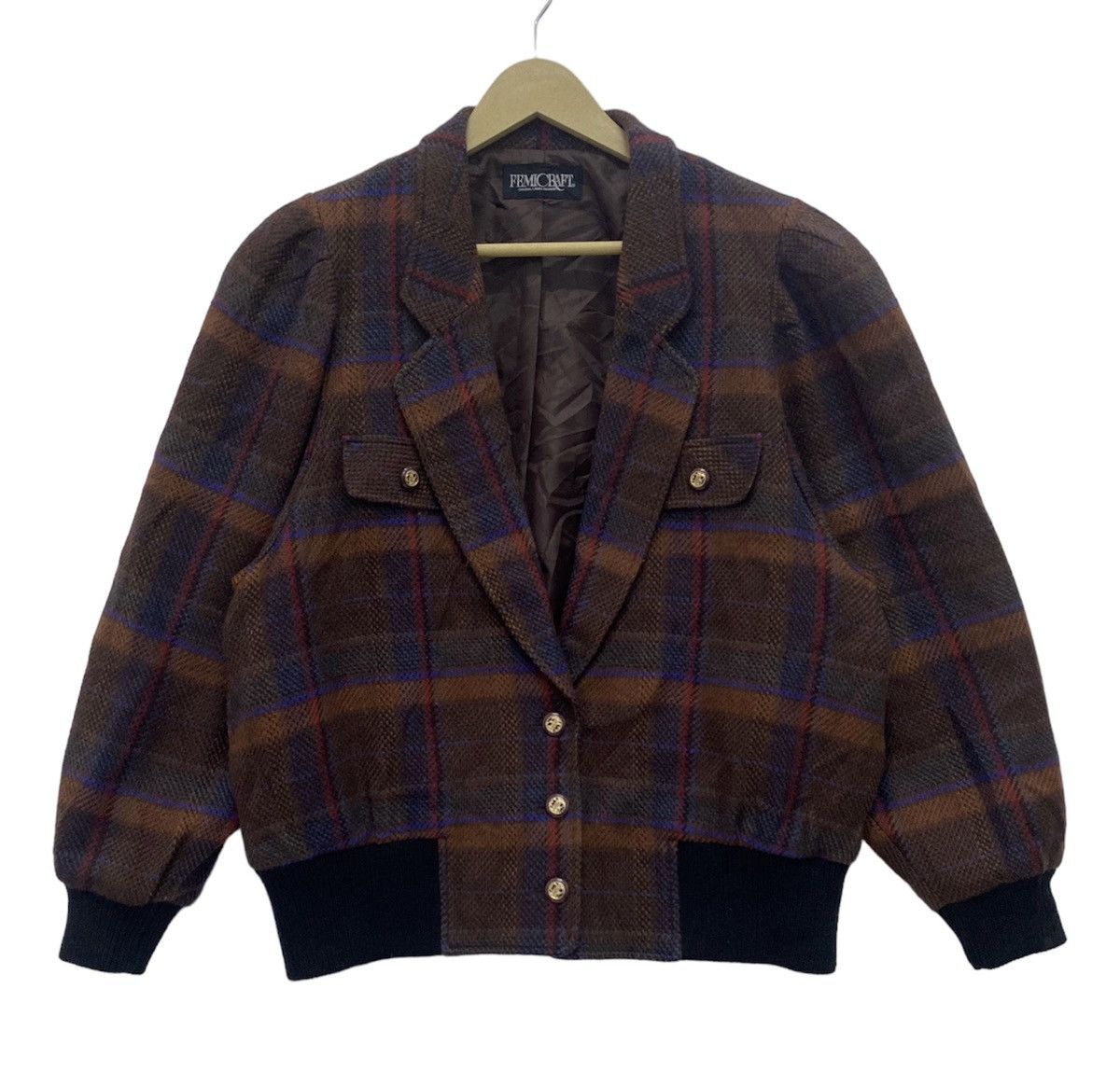 Japanese Brand Vintage Femicraft Wool Bombers Jacket Issey miyake inspired Size US M / EU 48-50 / 2 - 1 Thumbnail