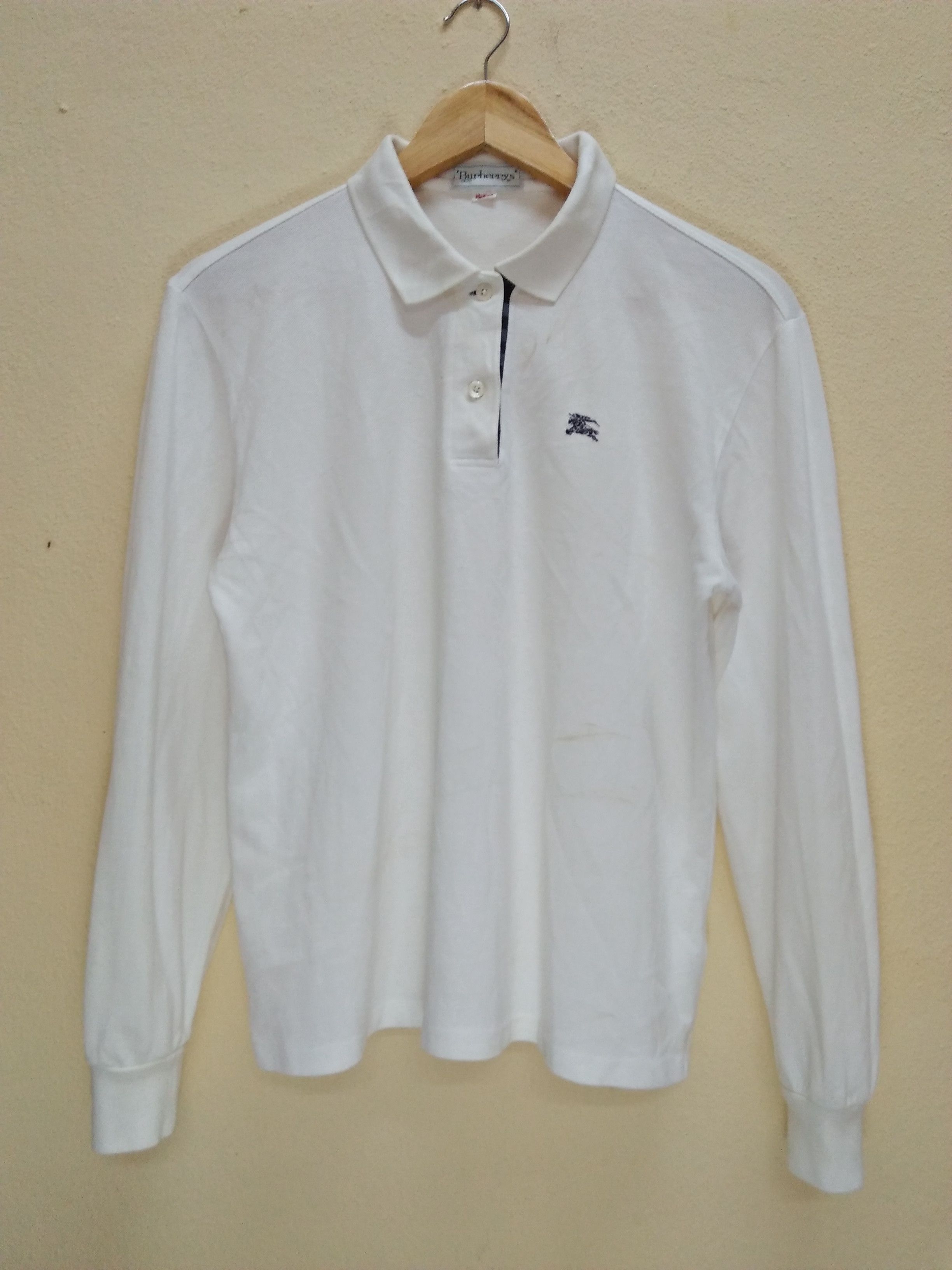 Burberry BURBERRYS REGD Embroidered Logo White Color Polo. Size US M / EU 48-50 / 2 - 2 Thumbnail