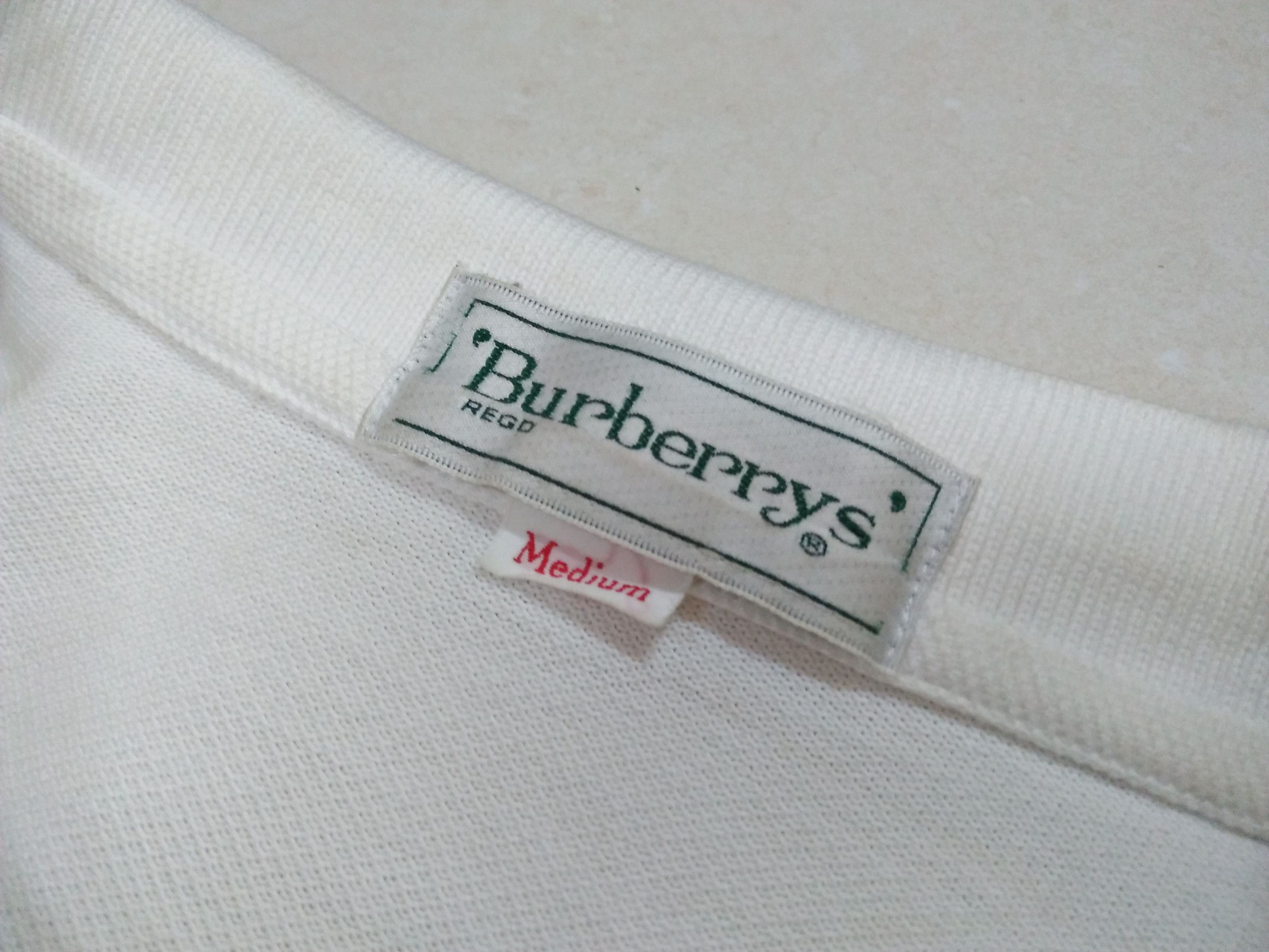 Burberry BURBERRYS REGD Embroidered Logo White Color Polo. Size US M / EU 48-50 / 2 - 9 Thumbnail