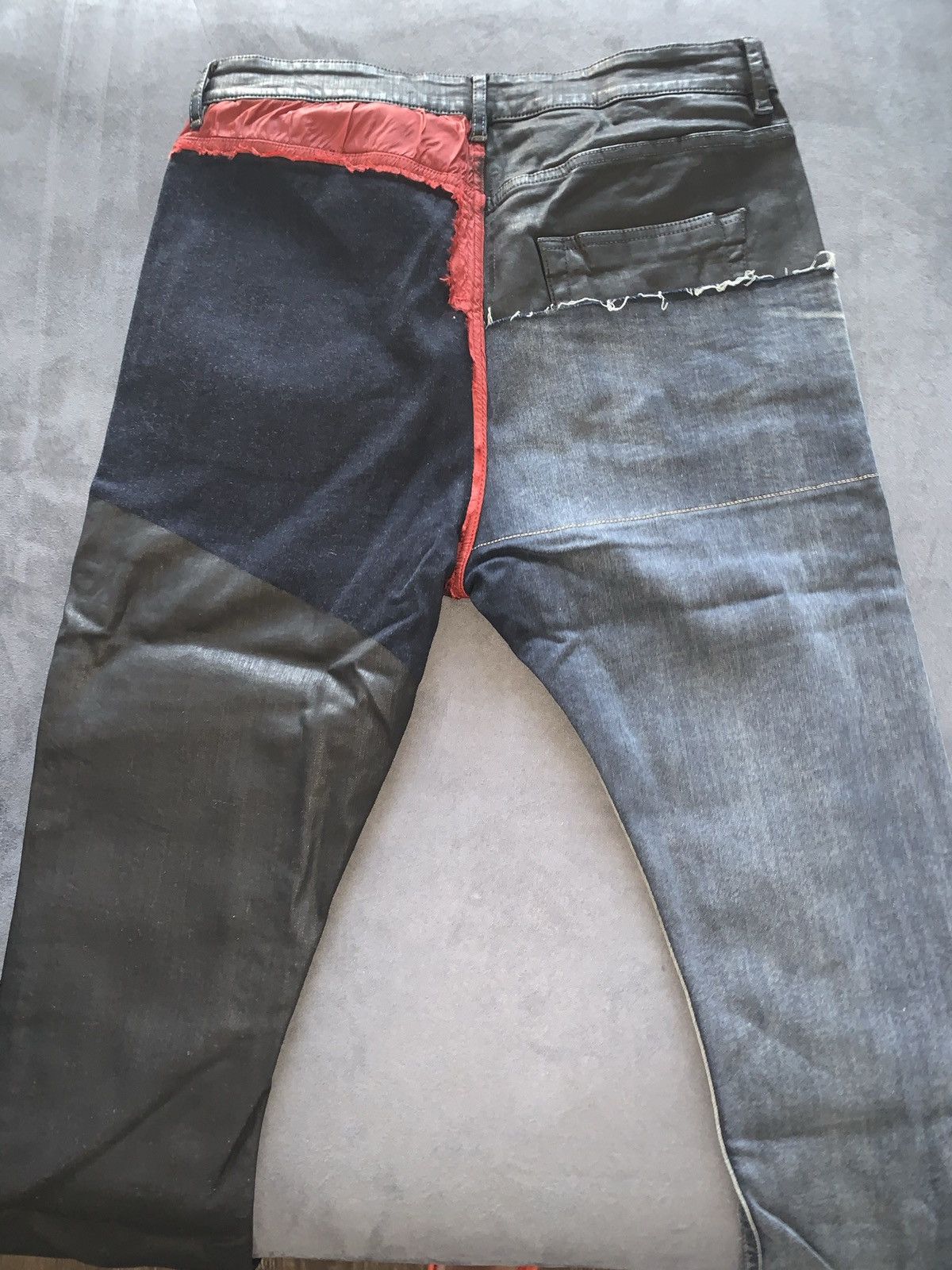 Rick Owens Drkshdw Rick Owens DRKSHDW Patchwork Detroit Cut Denim Size US 32 / EU 48 - 2 Thumbnail