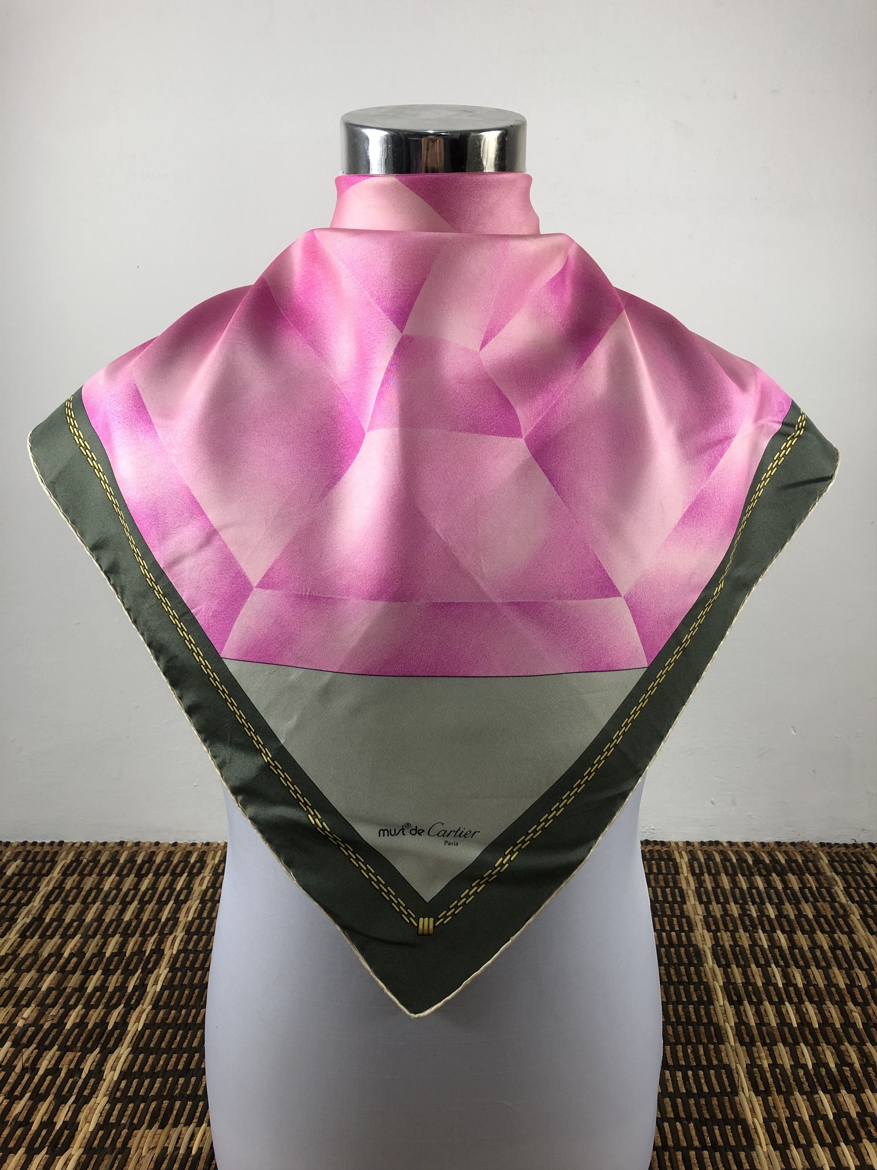 Vintage Vintage Cartier Silk Scarf Size ONE SIZE - 2 Thumbnail