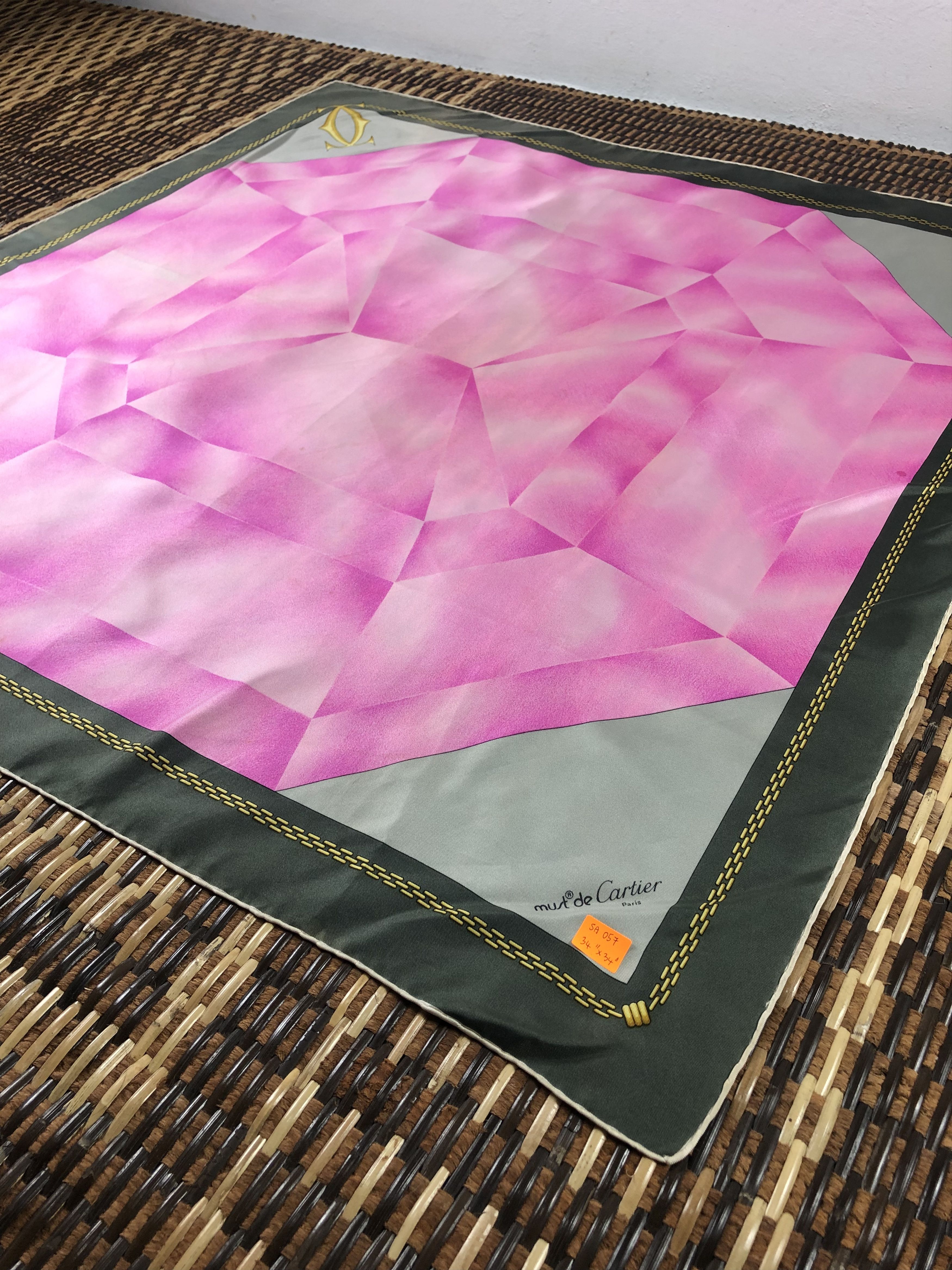 Vintage Vintage Cartier Silk Scarf Size ONE SIZE - 4 Thumbnail
