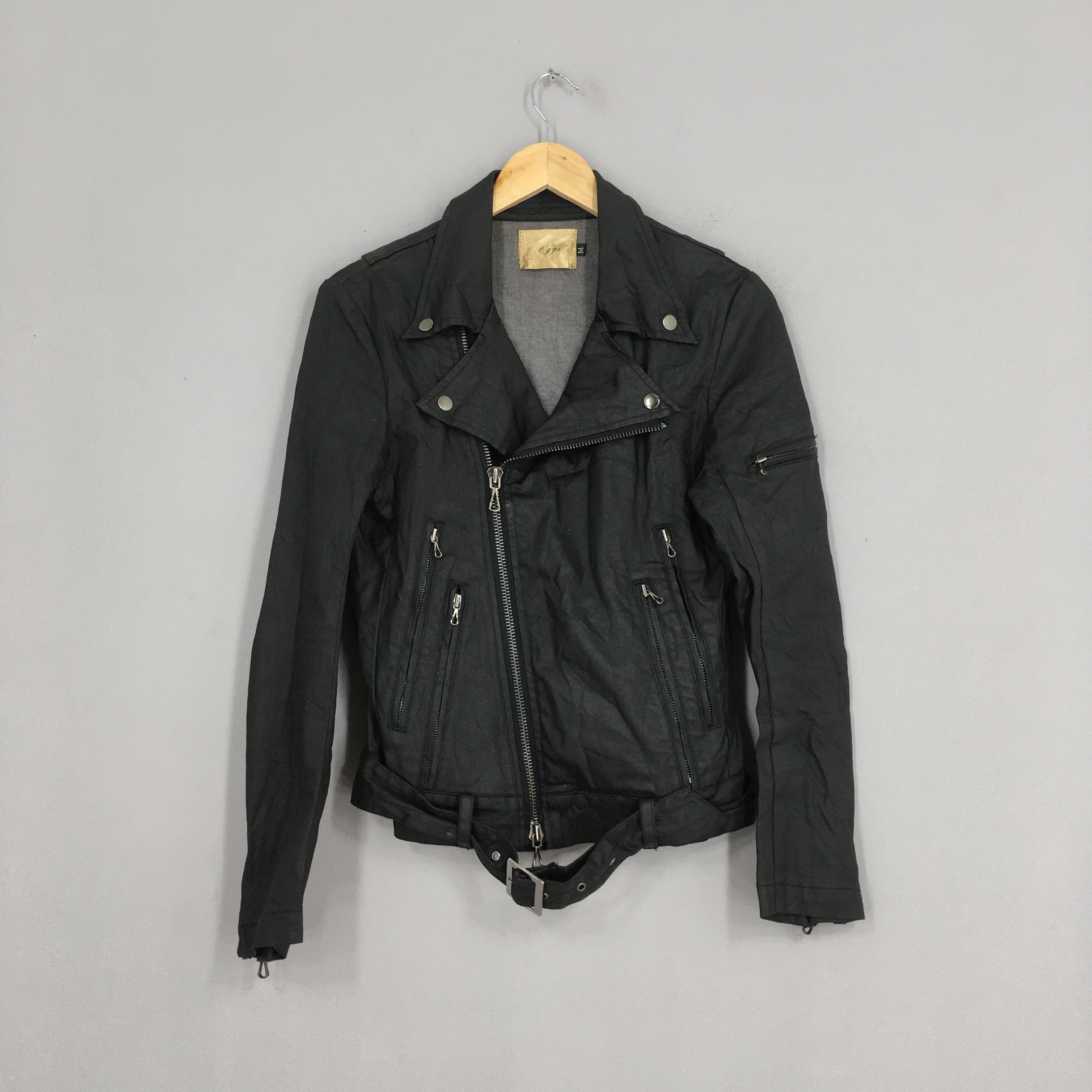 image of 14Th Addiction x If Six Was Nine Vintage Bondage Punk Double Collar Jacket Ladies Small in Black, W